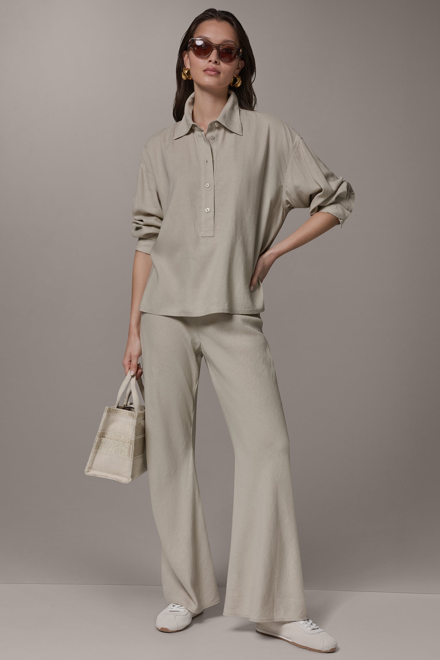 LONG SLEEVE HALF BUTTON BLOUSE VIEW 9 | New Arrivals