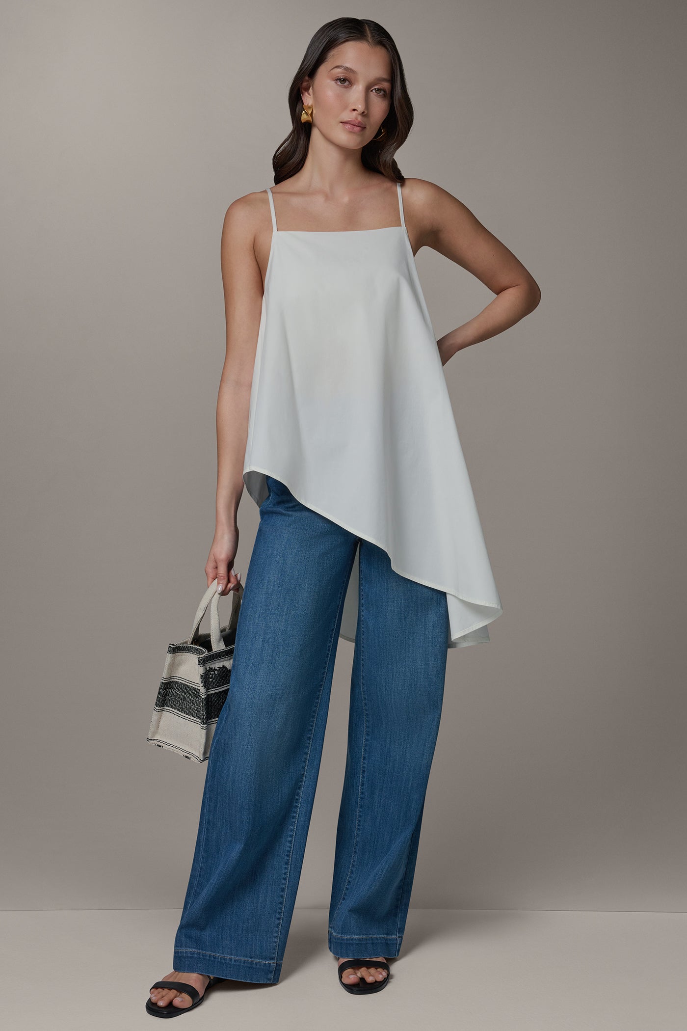 ASYMMETRICAL HEM TIE STRAP BLOUSE VIEW 7 | Clothing