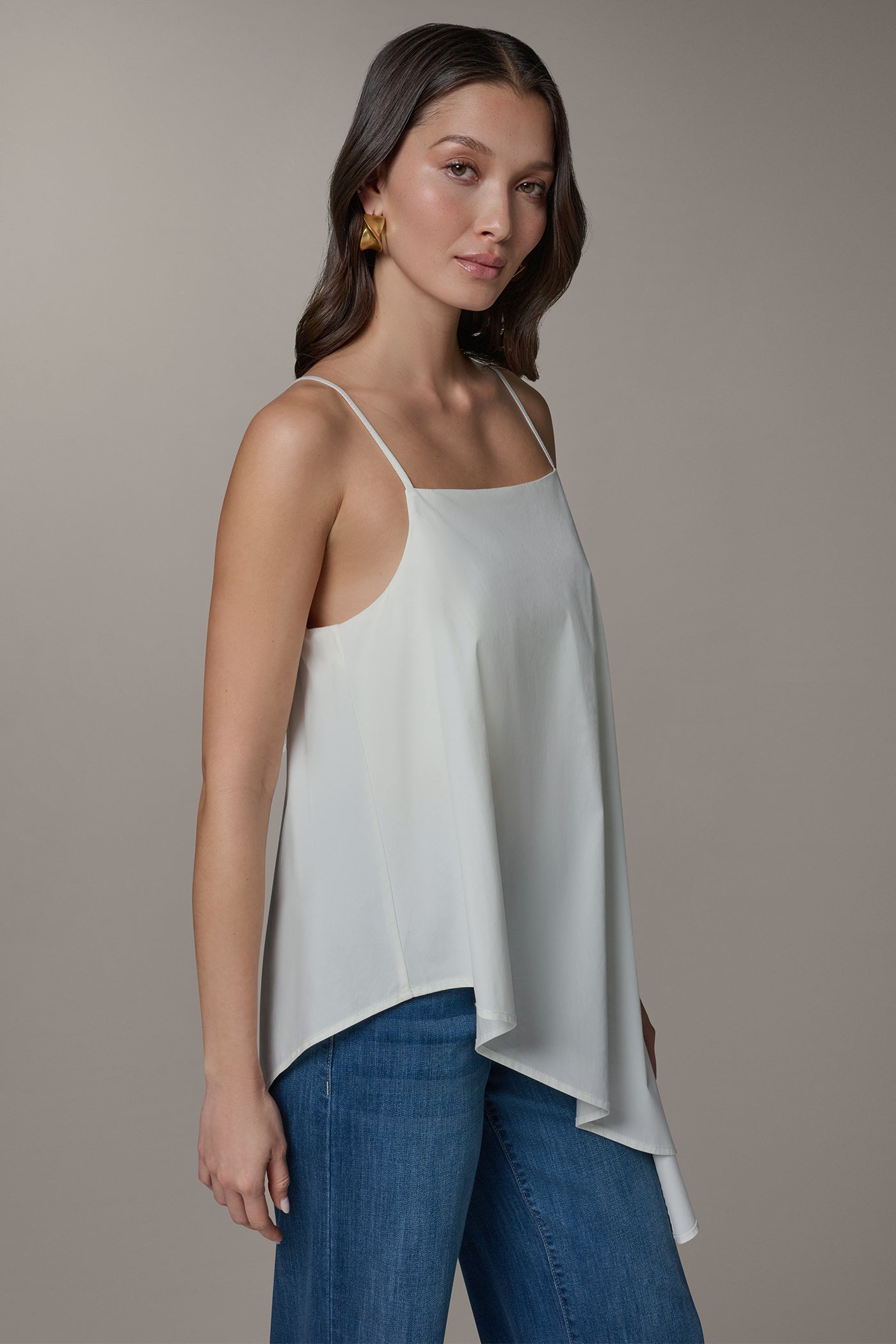 ASYMMETRICAL HEM TIE STRAP BLOUSE VIEW 3 | Clothing