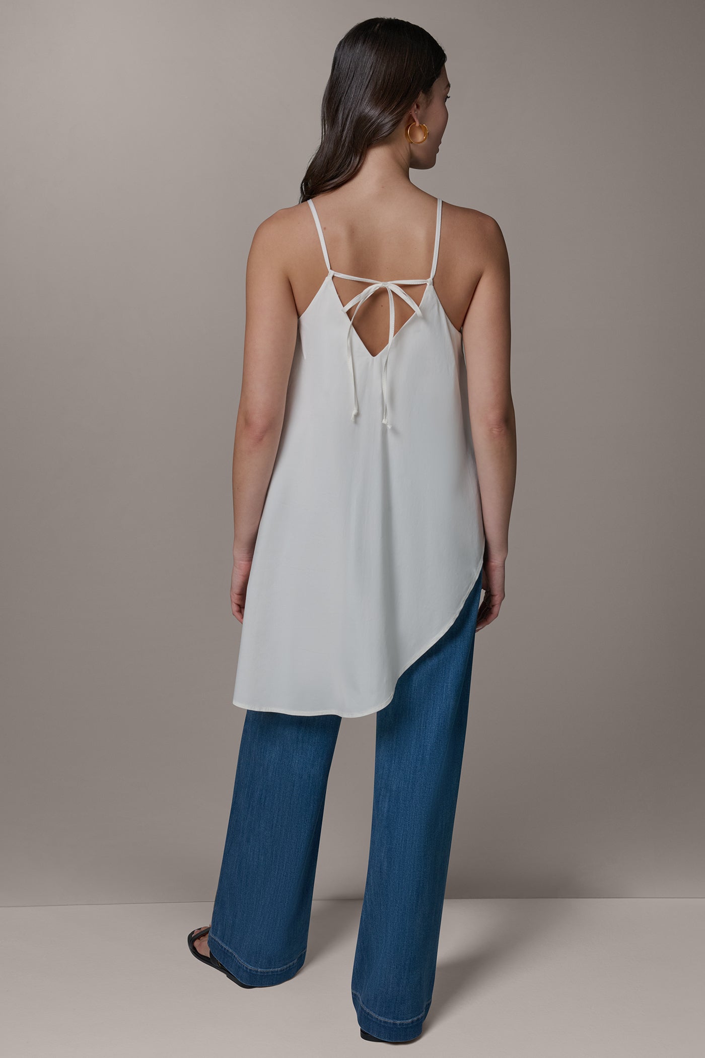 ASYMMETRICAL HEM TIE STRAP BLOUSE | View 2 | Clothing