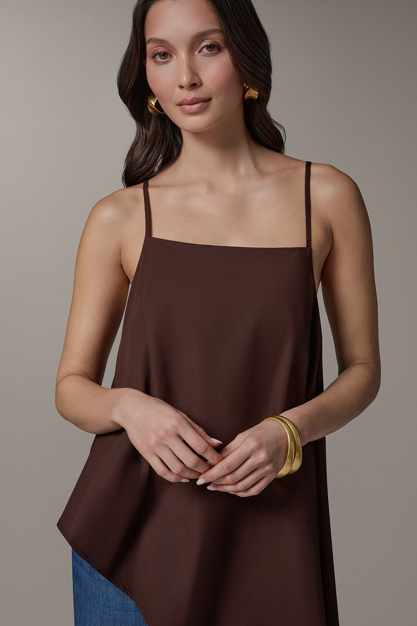 ASYMMETRICAL HEM TIE STRAP BLOUSE VIEW 4 | Clothing