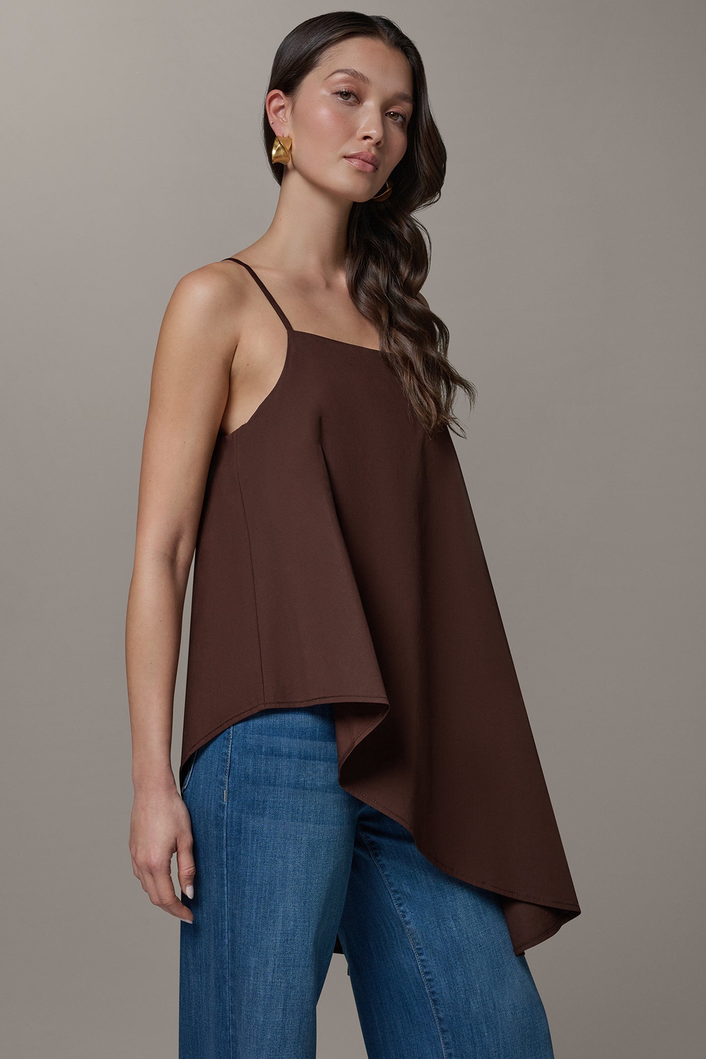 ASYMMETRICAL HEM TIE STRAP BLOUSE VIEW 3 | Clothing