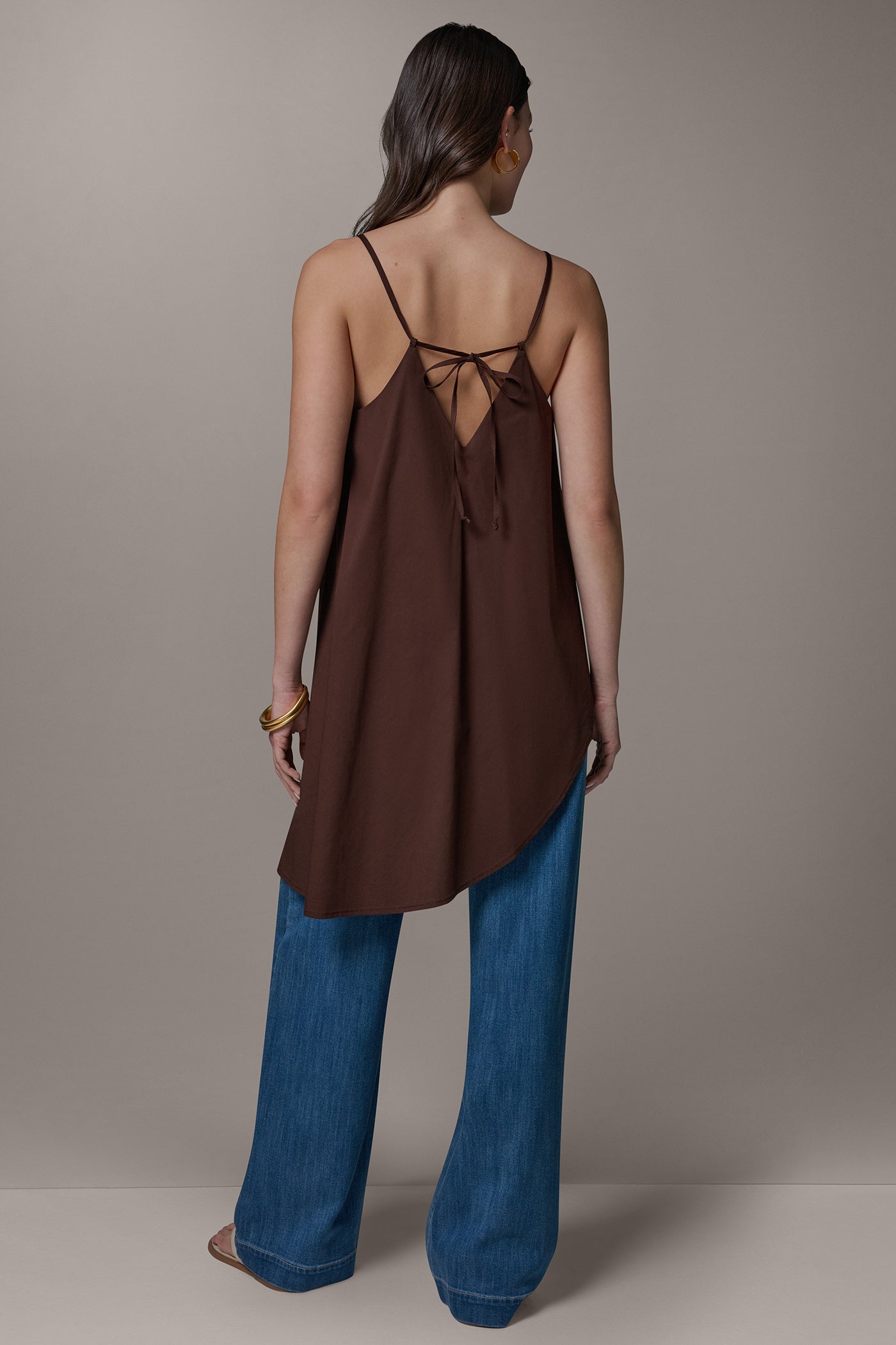 ASYMMETRICAL HEM TIE STRAP BLOUSE | View 2 | Clothing