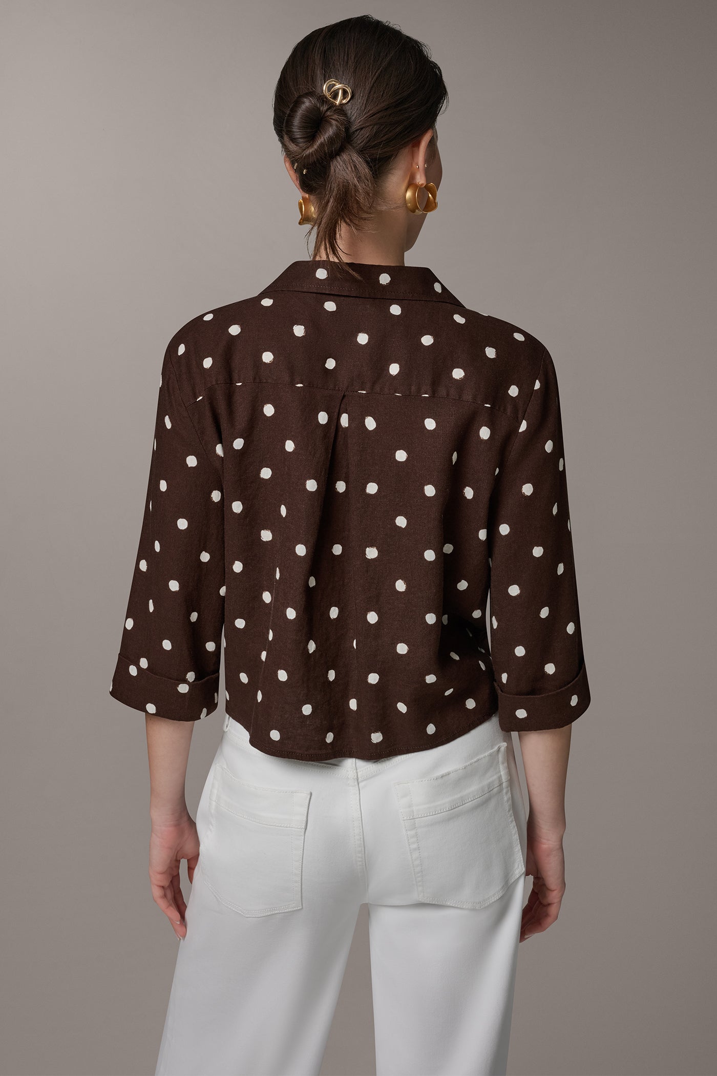 LONG SLEEVE TIE-FRONT BLOUSE | View 2 | Casual Collection