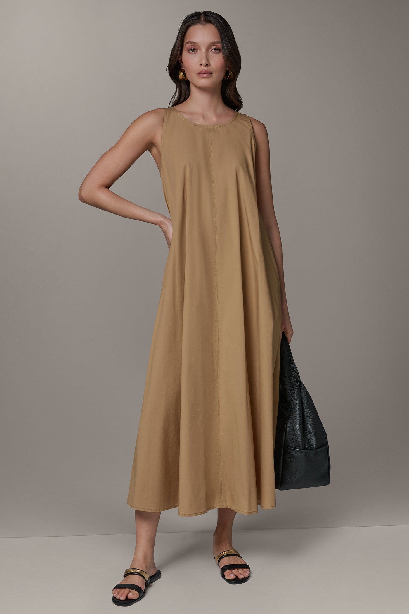 SLEEVELESS MAXI TRAPEZE DRESS VIEW 8 | Summer Collection