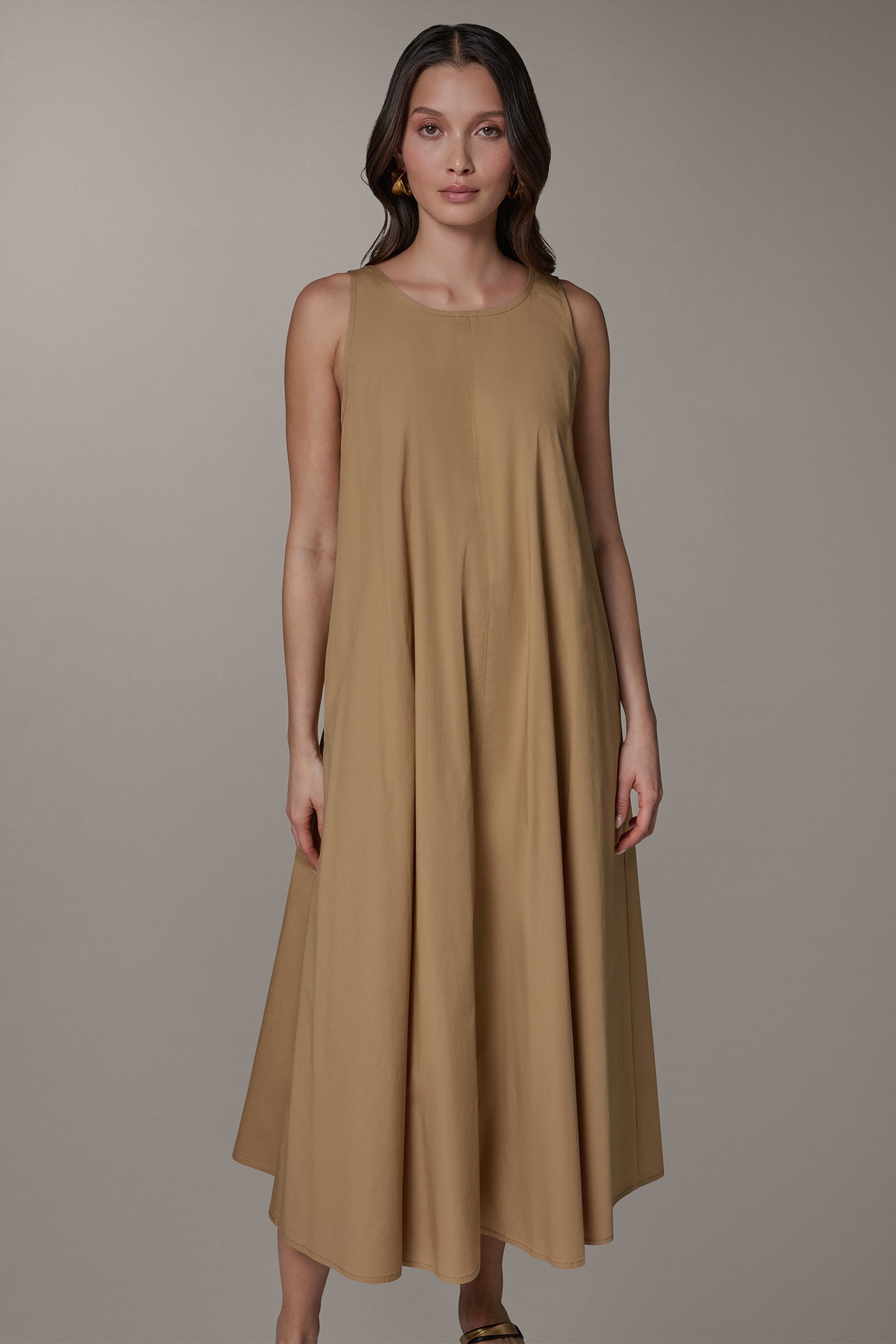 SLEEVELESS MAXI TRAPEZE DRESS VIEW 7 | Summer Collection