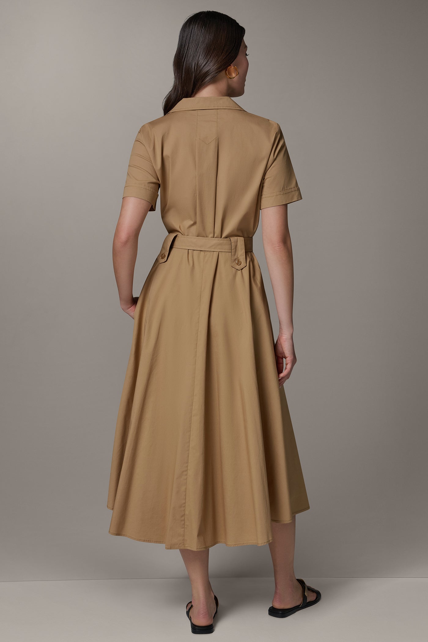 short sleeve mid length dresses Ivory Cotton Cap Sleeve Midi Dress - Casual Dresses
