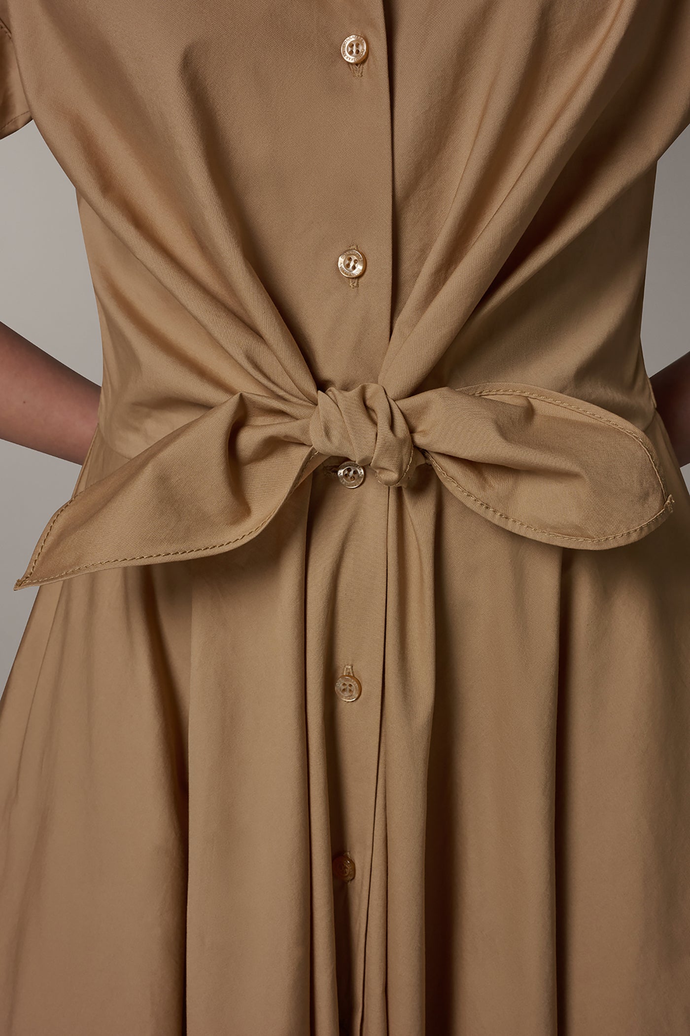 SHORT SLEEVE TIE FRONT MAXI SHIRT DRESS VIEW 5 | Essential Dresses
