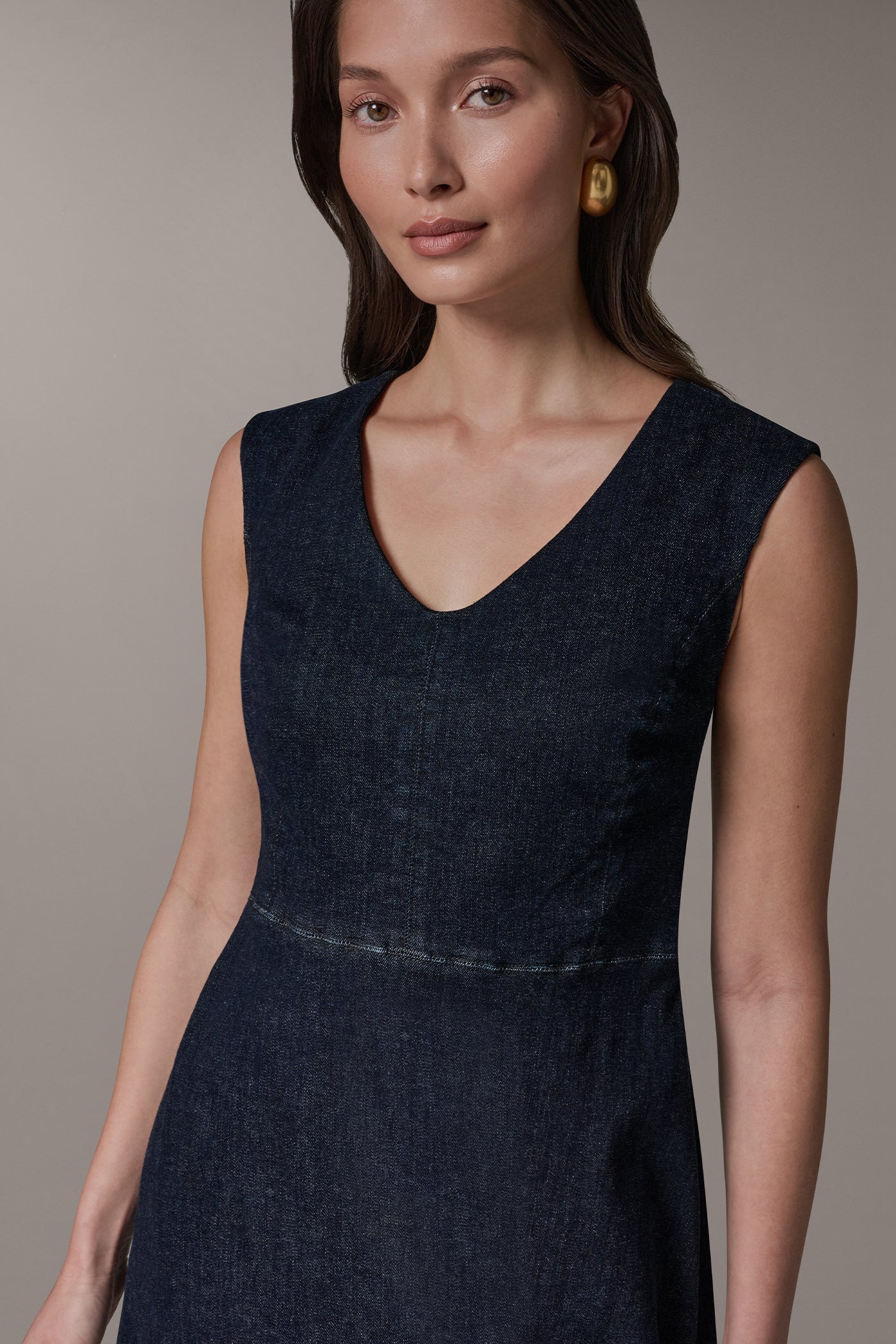 SLEEVELESS MIDI A-LINE DRESS VIEW 4 | Donna Karan Weekend Dresses