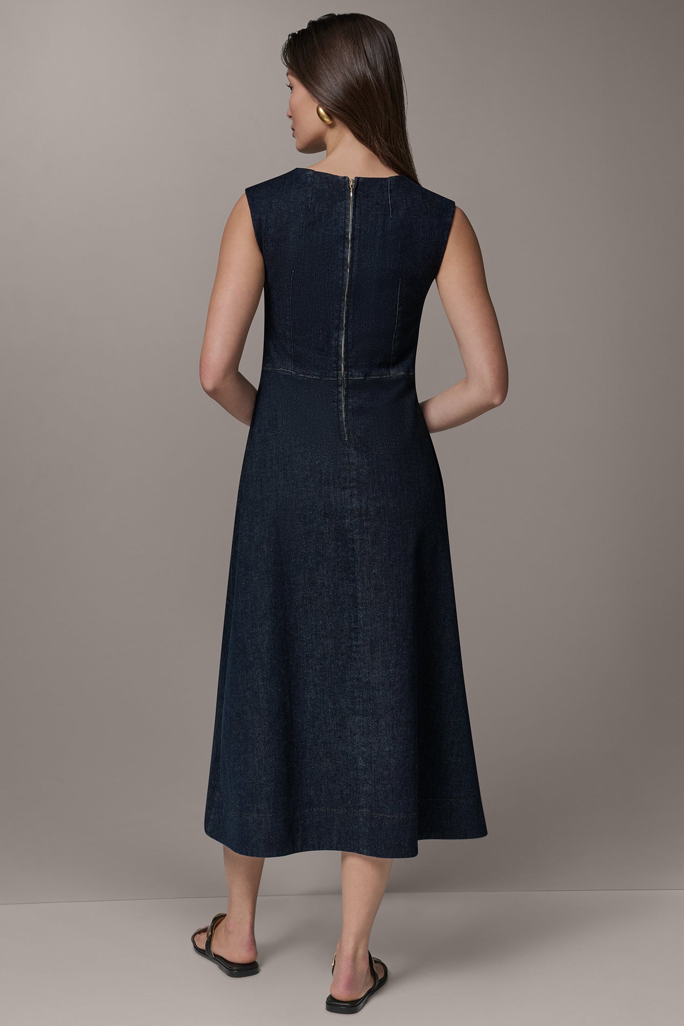 SLEEVELESS MIDI A-LINE DRESS (alternate view)