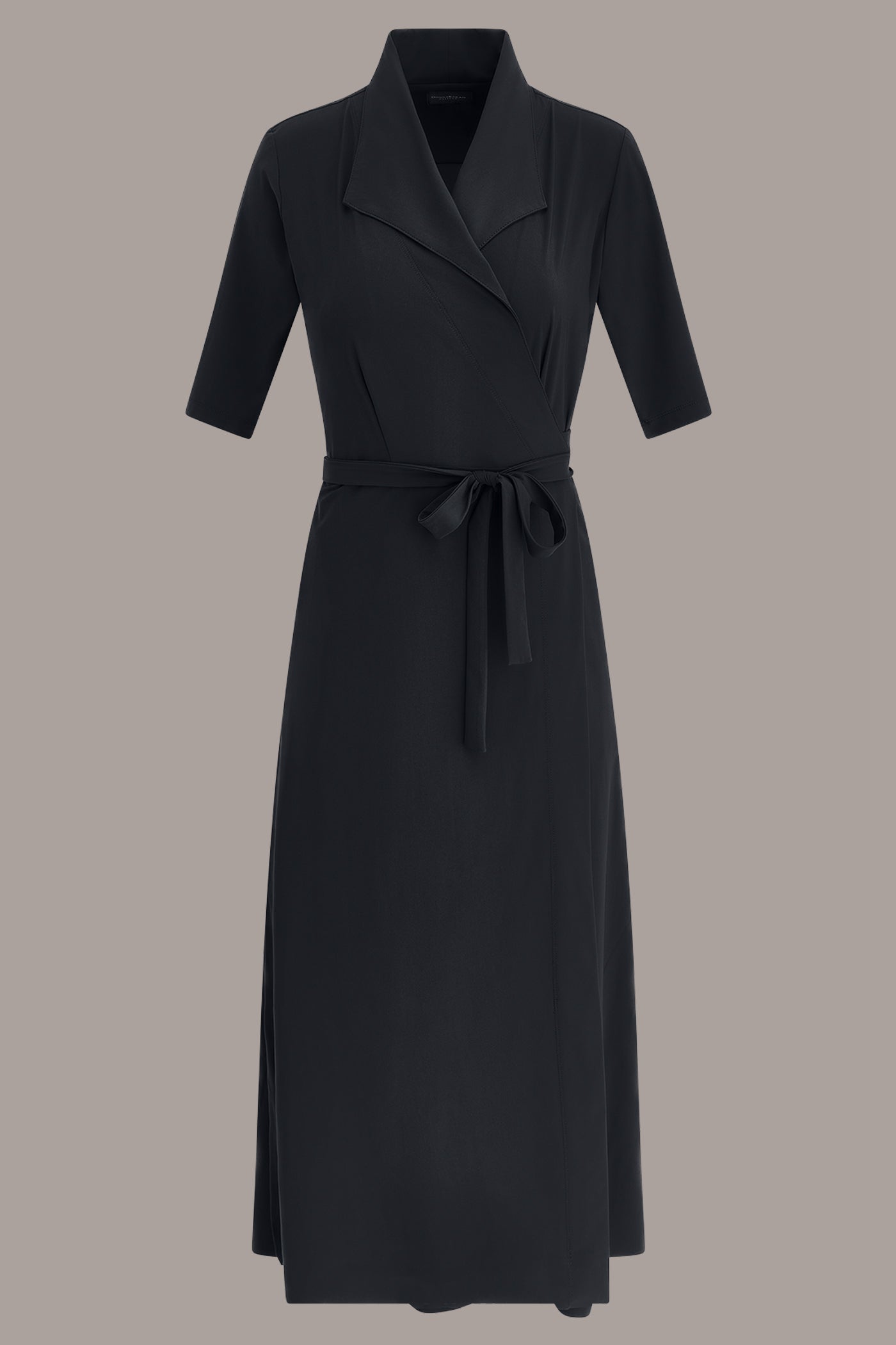 ELBOW-SLEEVE MIDI WRAP DRESS VIEW 9