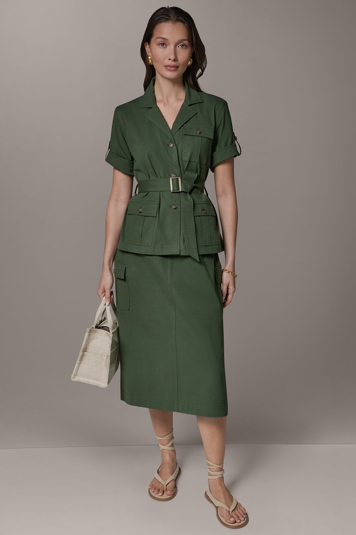 SHORT SLEEVE SAFARI JACKET VIEW 6 | Donna Karan Weekend Coats and Jackets