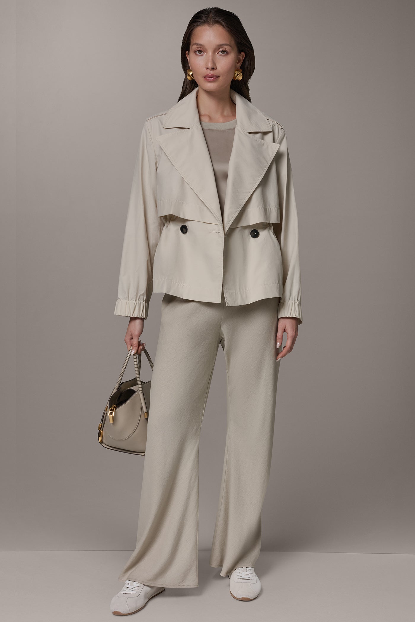 LONG SLEEVE DOUBLE BREASTED TRENCH JACKET VIEW 10 | Coats & Jackets