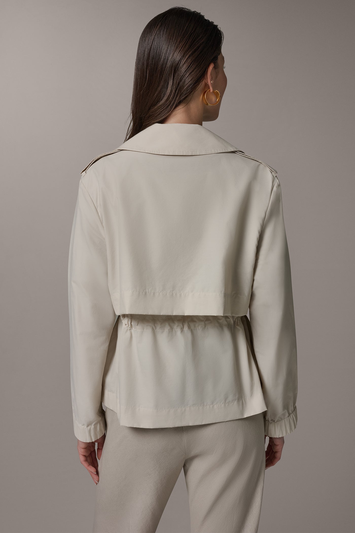LONG SLEEVE DOUBLE BREASTED TRENCH JACKET (alternate view)