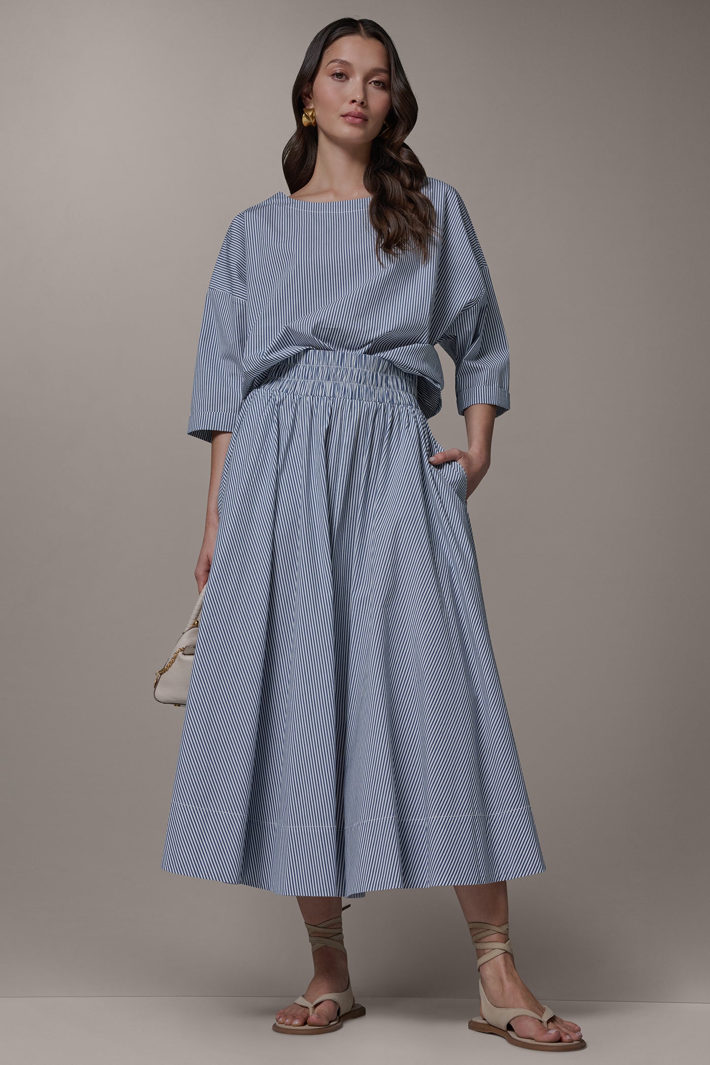 STRIPE MAXI A-LINE SKIRT VIEW 6 | Included in discounts