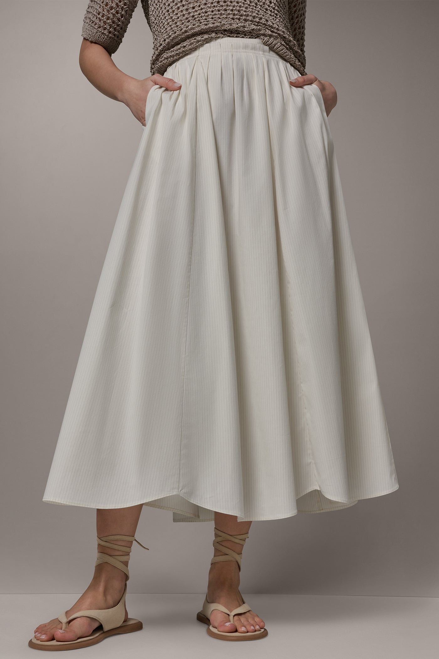 STRIPE PLEATED SKIRT | View 1 | Clothing