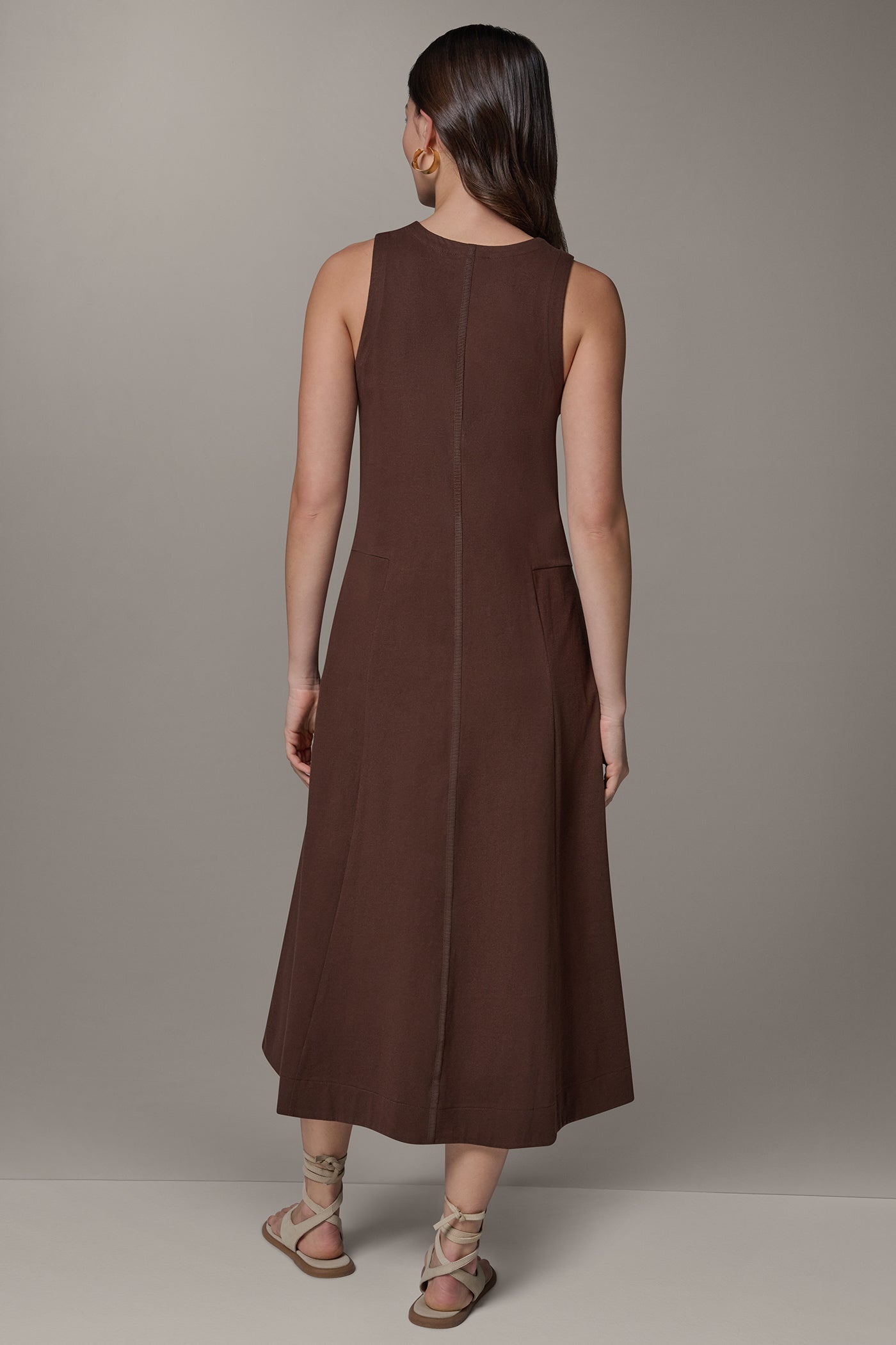 SLEEVELESS MIDI TRAPEZE DRESS VIEW 7 | Dresses & Jumpsuits