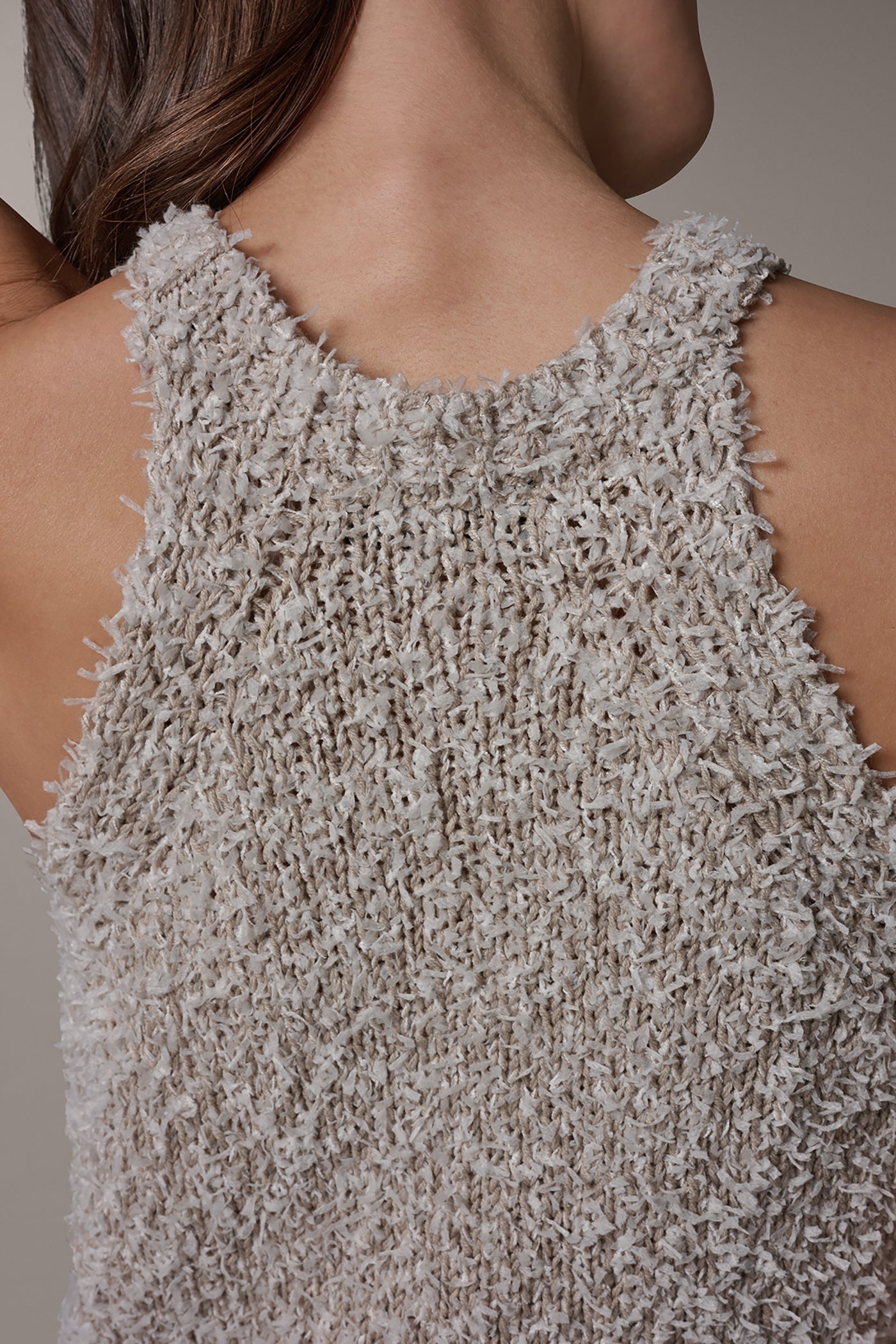 SLEEVELESS HALTER SWEATER TANK VIEW 5 | Donna Karan Weekend