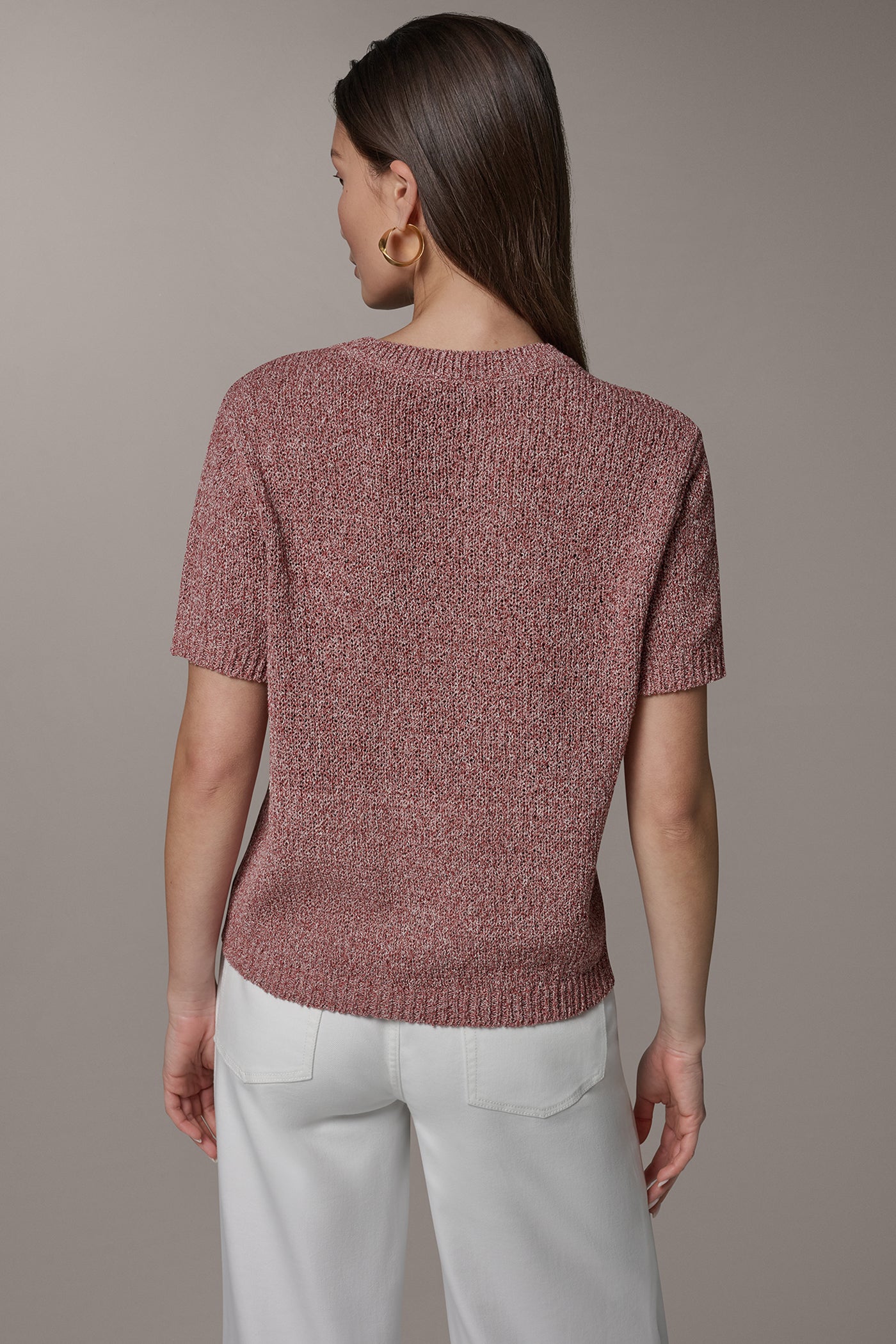 SHORT SLEEVE MÉLANGE EASY SWEATER (alternate view)