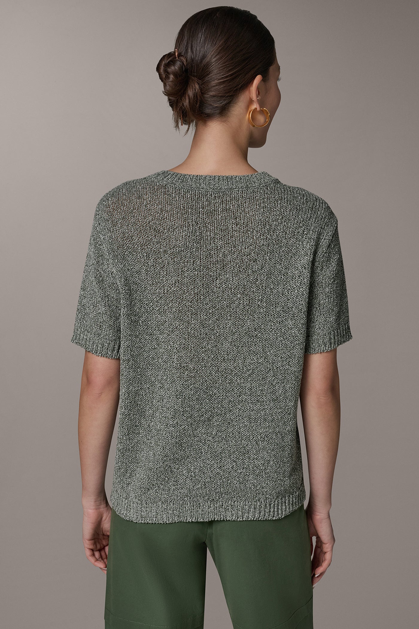 SHORT SLEEVE MÉLANGE EASY SWEATER (alternate view)
