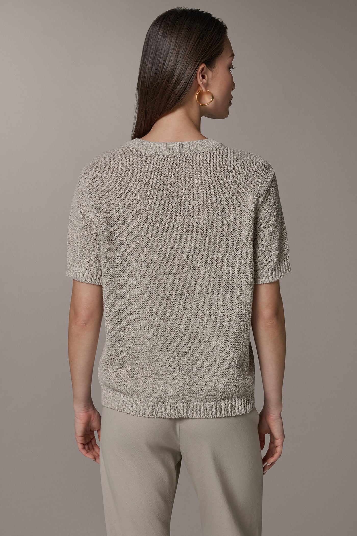 SHORT SLEEVE MÉLANGE EASY SWEATER (alternate view)