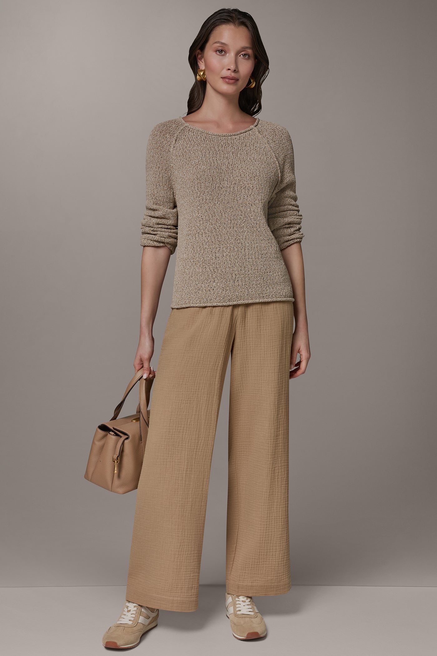 LONG SLEEVE EASY SWEATER VIEW 6 | Donna Karan Weekend Tops