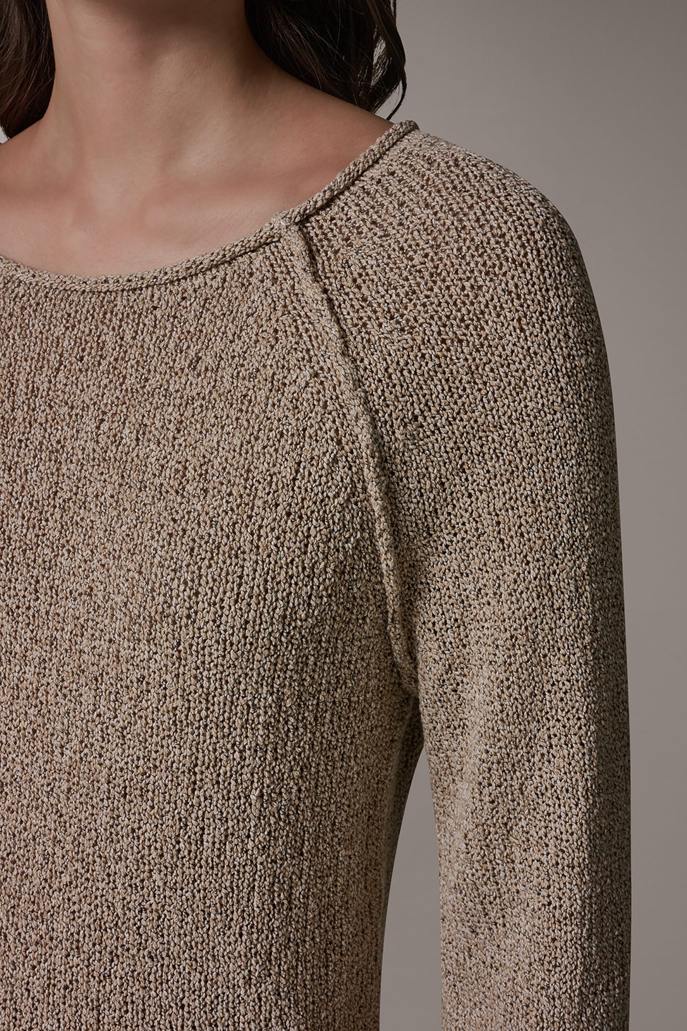 LONG SLEEVE EASY SWEATER VIEW 5 | Donna Karan Weekend Tops