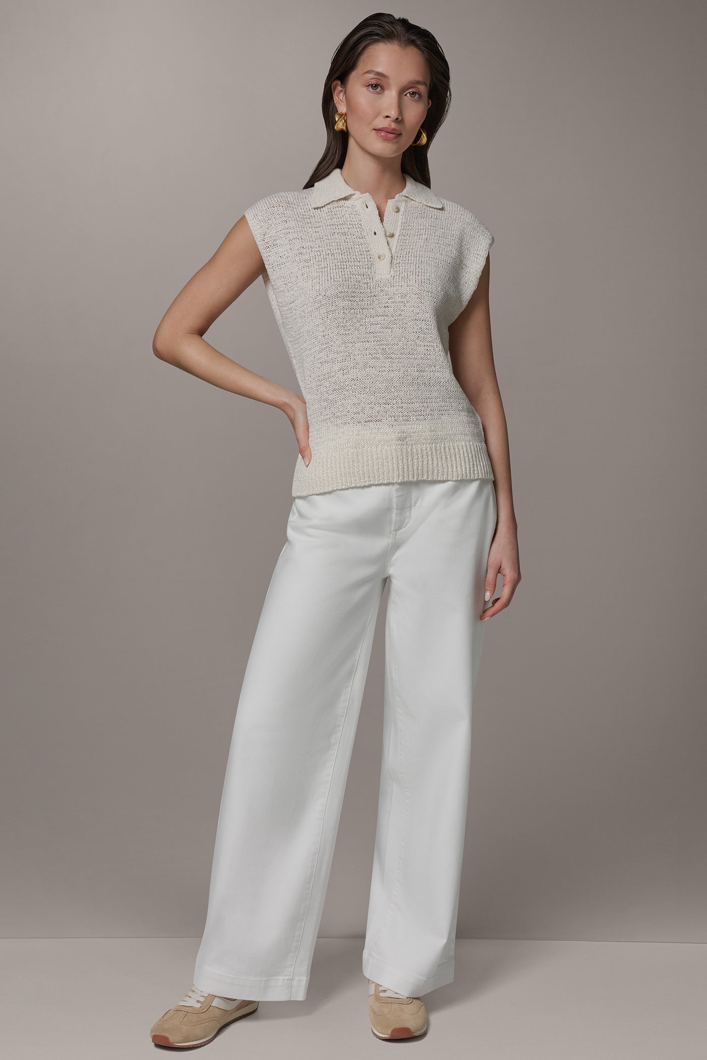 SLEEVELESS POLO SWEATER VIEW 6 | Clothing