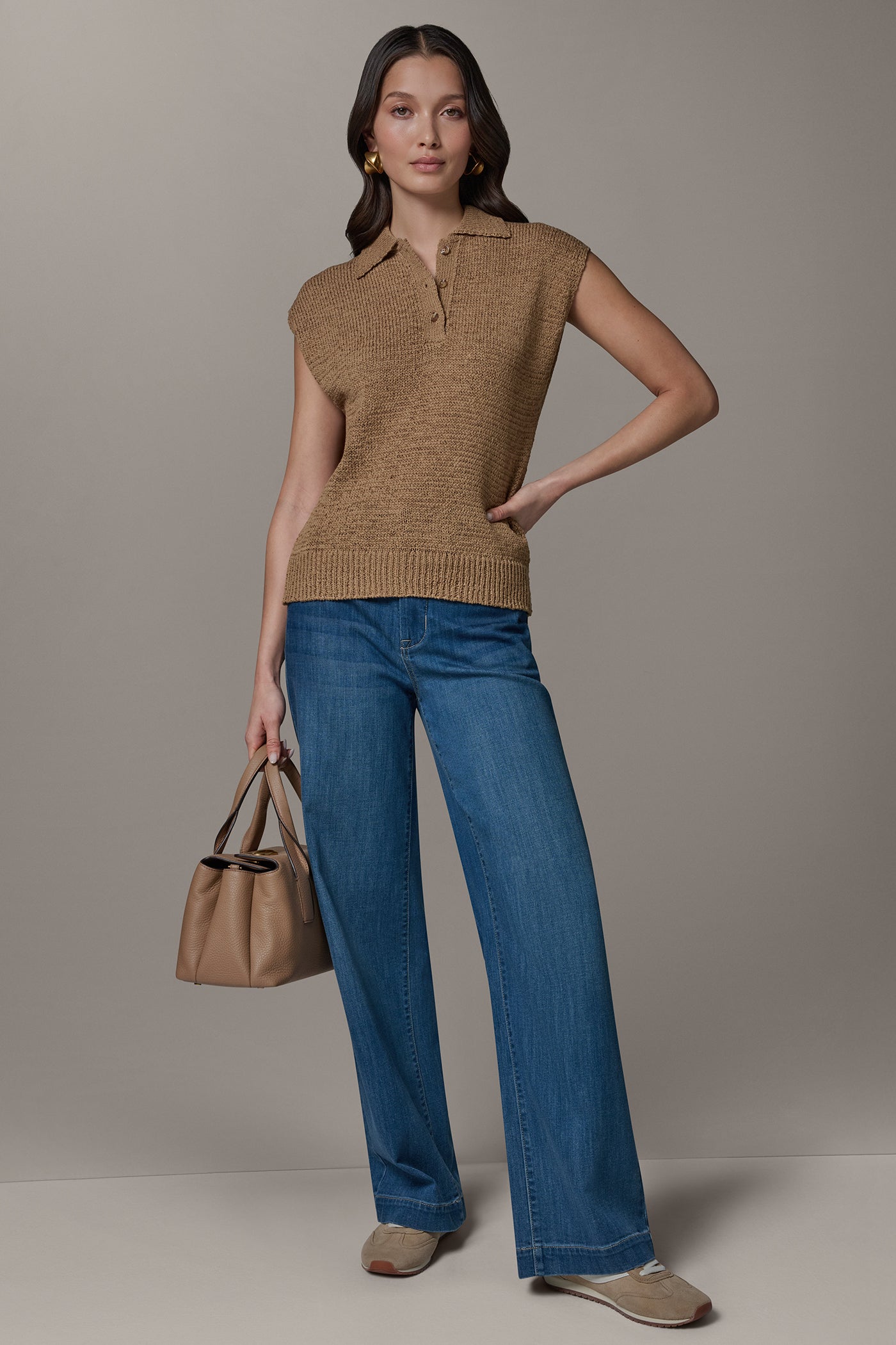 SLEEVELESS POLO SWEATER VIEW 7 | Clothing