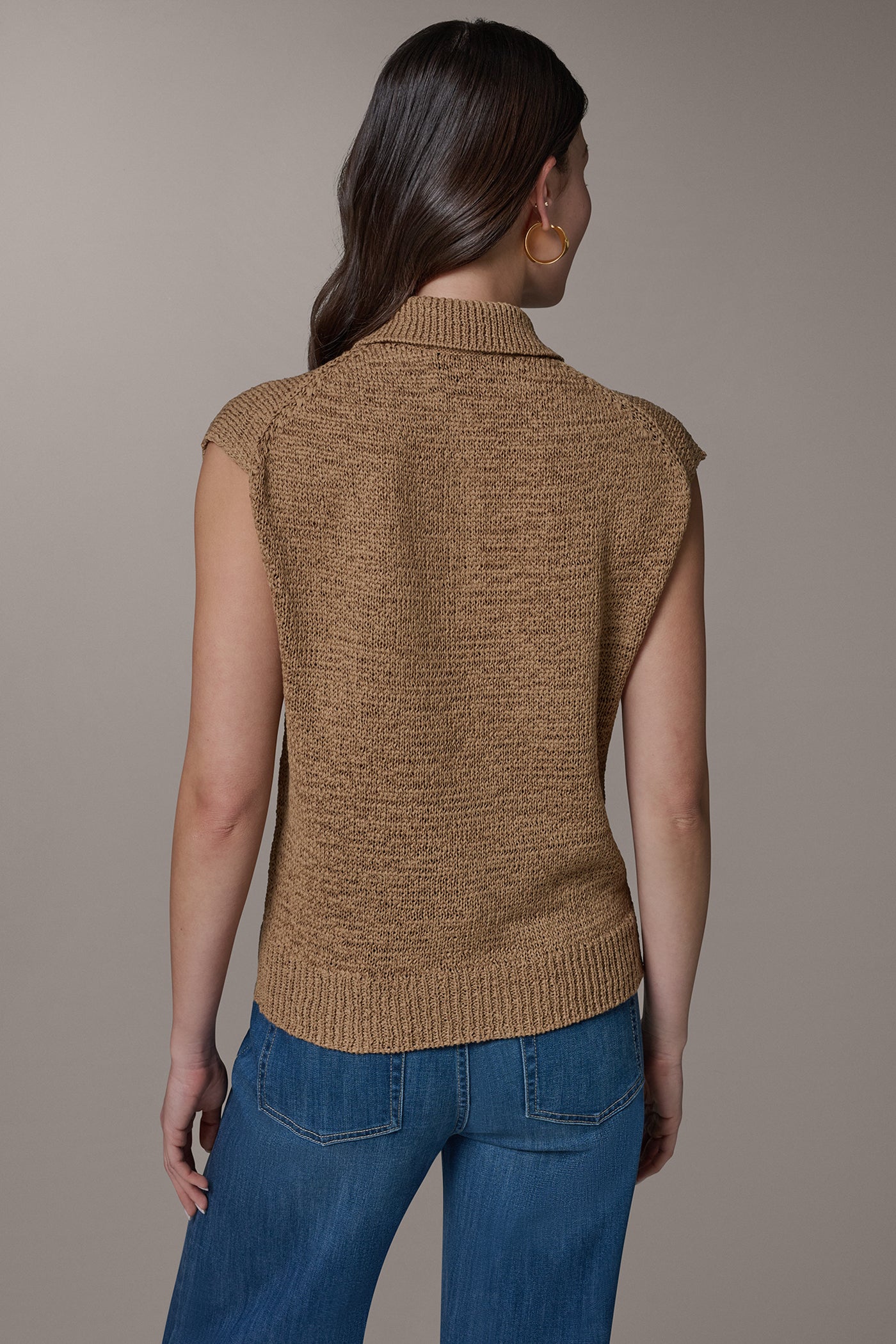 SLEEVELESS POLO SWEATER | View 2 | Clothing