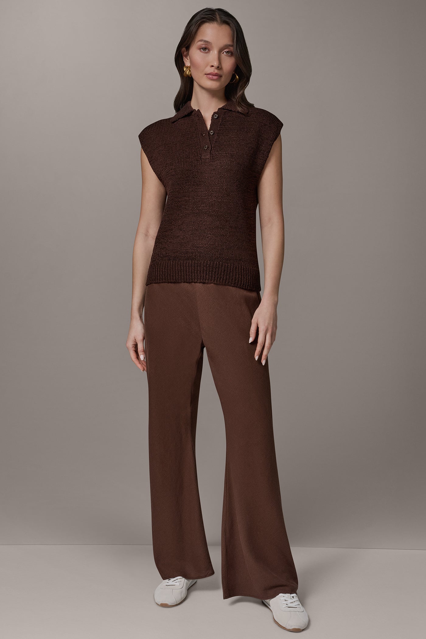 SLEEVELESS POLO SWEATER VIEW 6 | Clothing