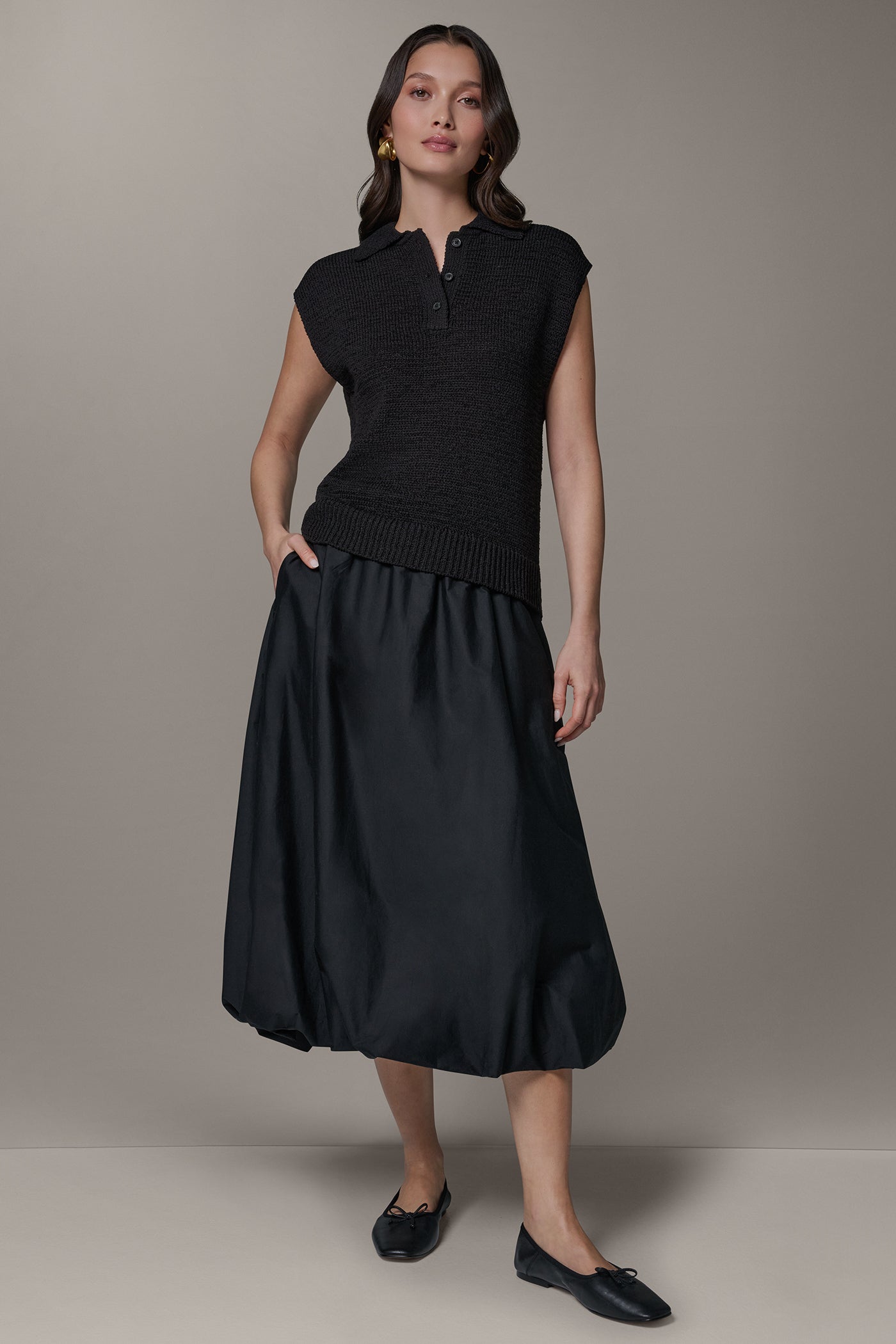 SLEEVELESS POLO SWEATER VIEW 6 | Clothing