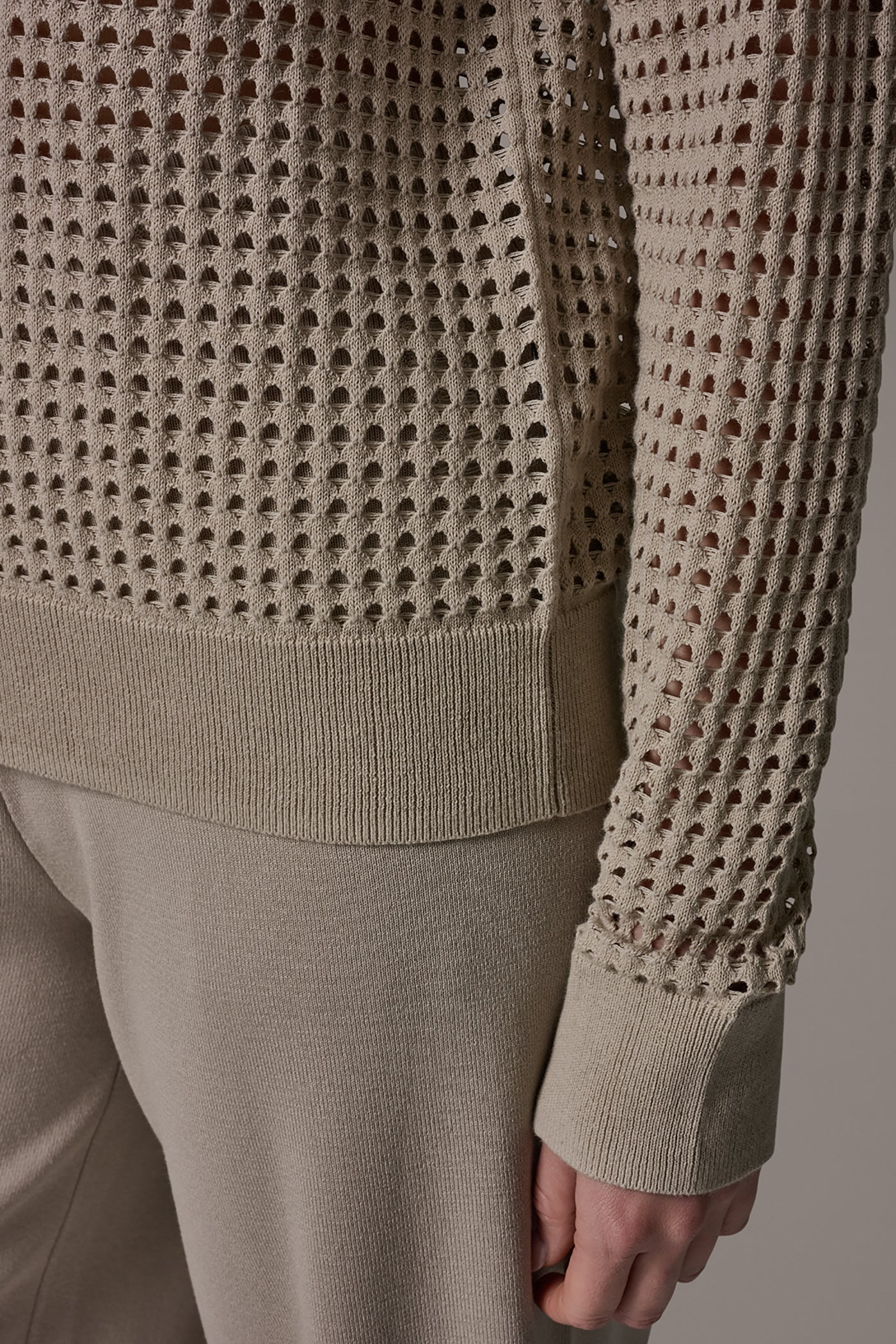 LONG SLEEVE POINTELLE SWEATER VIEW 5 | Sweaters