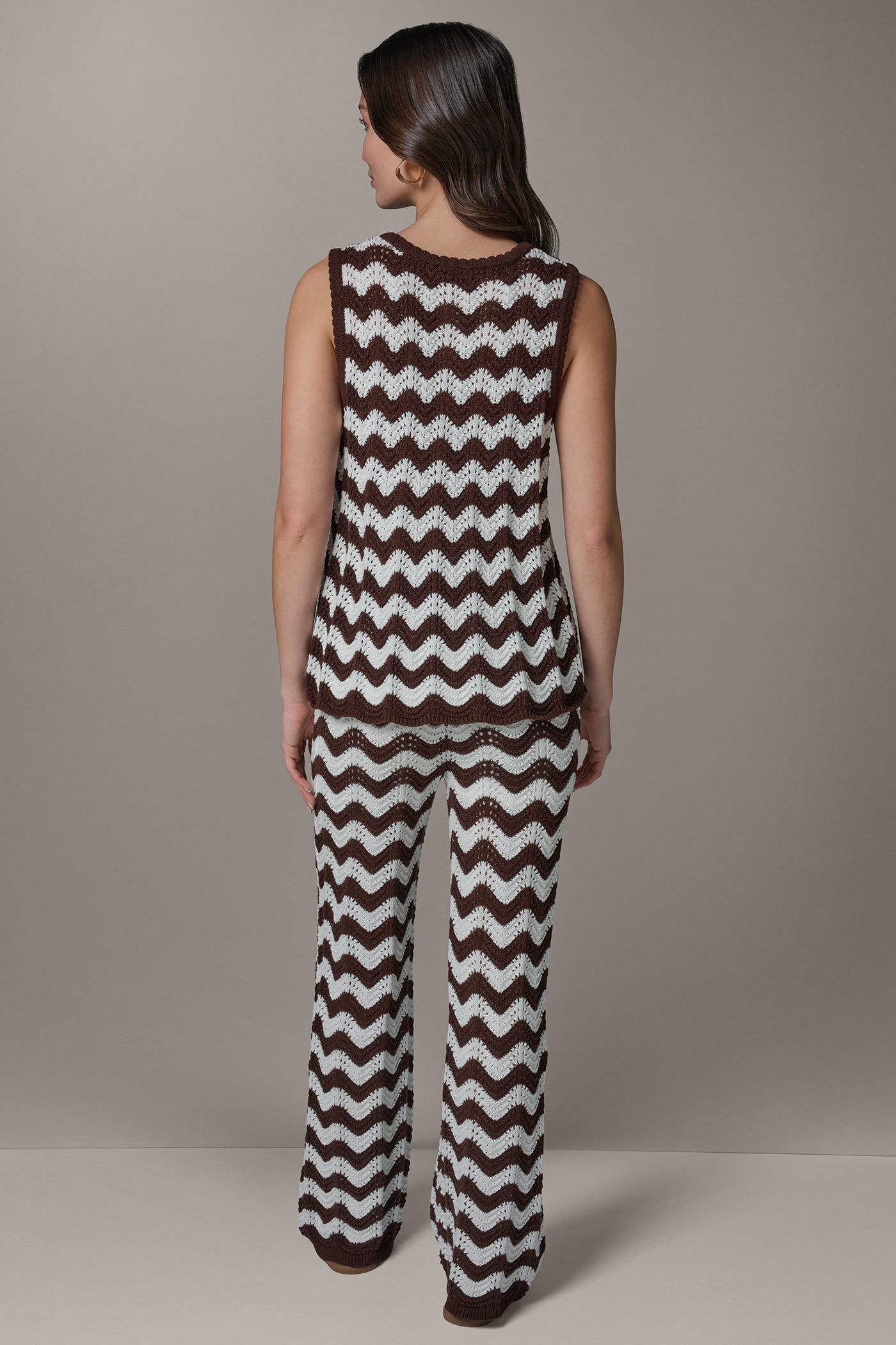 SLEEVELESS POINTELLE STRIPE SWEATER VIEW 7