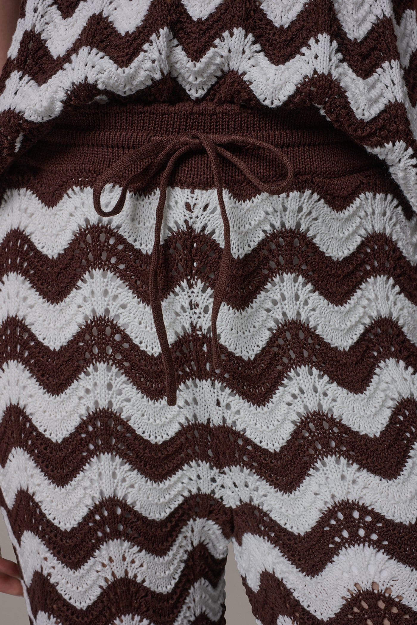 SCALLOP STRIPE POINTELLE RELAXED PANTS VIEW 4 | NEW DONNA KARAN WEEKEND