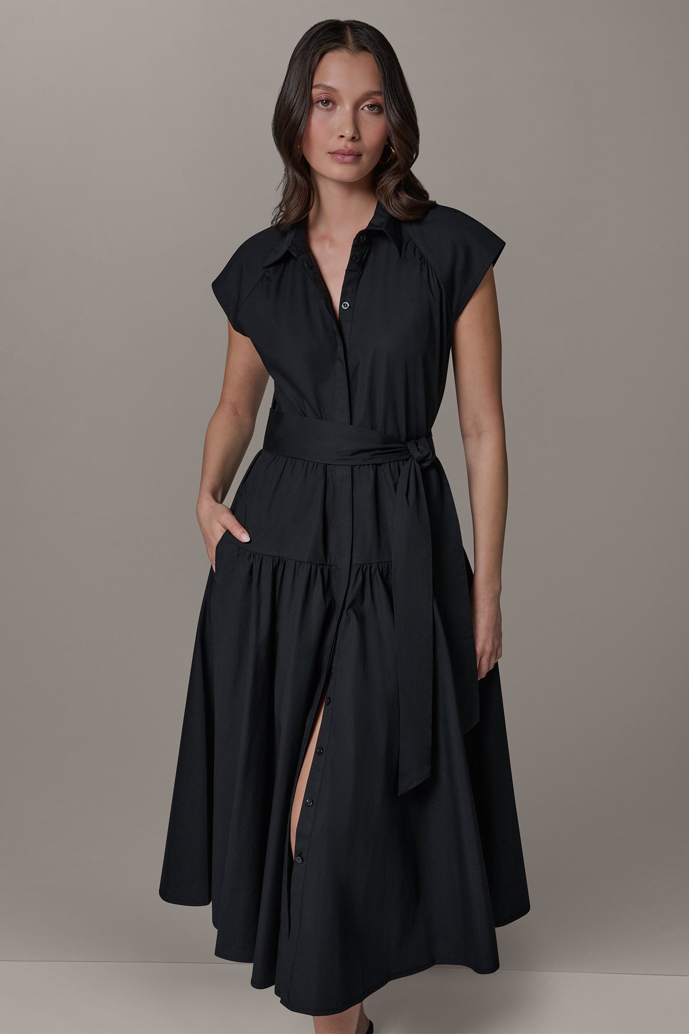 CAP SLEEVE MIDI SHIRT DRESS VIEW 8 | Dresses & Jumpsuits