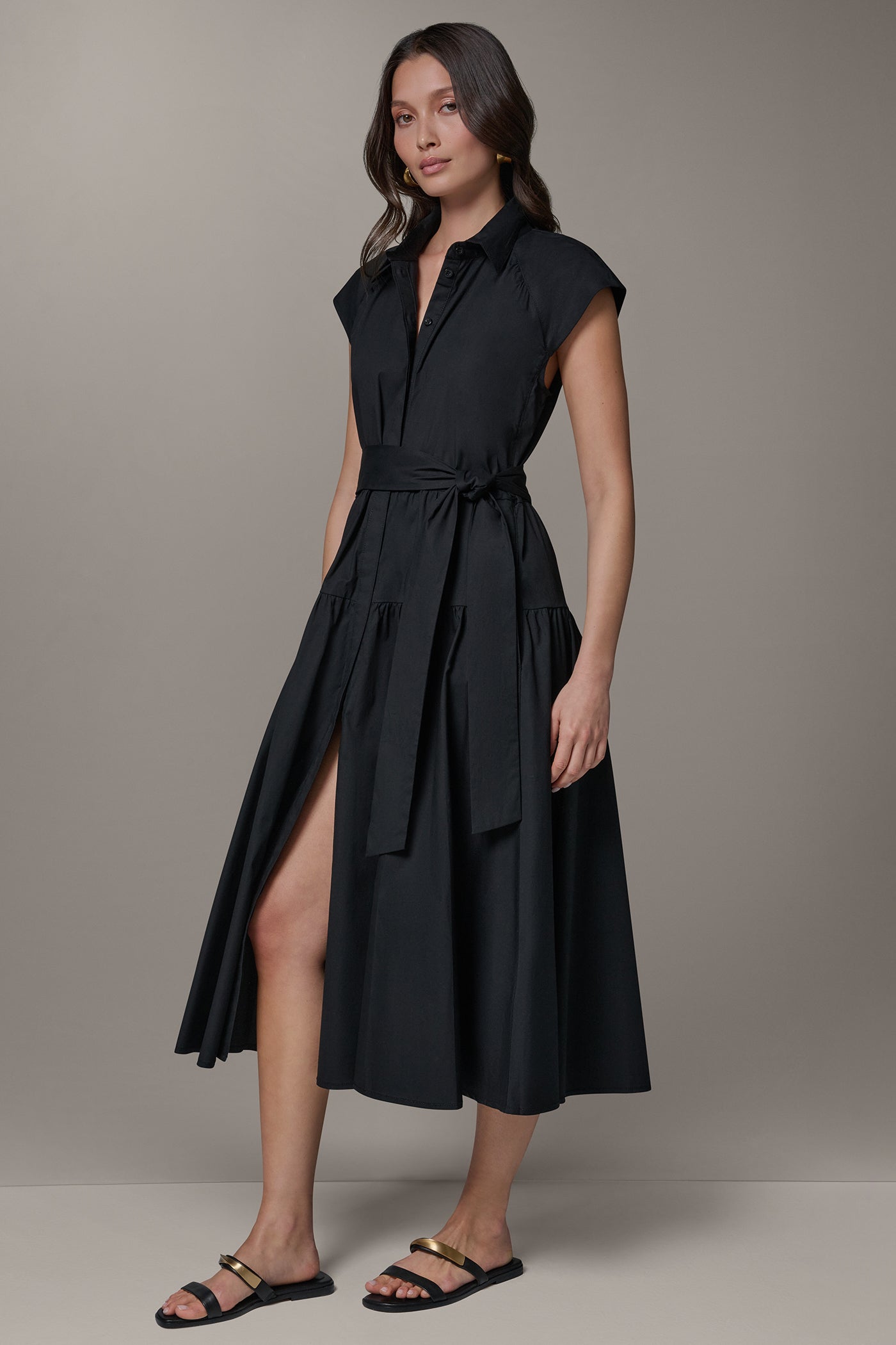CAP SLEEVE MIDI SHIRT DRESS VIEW 3 | Dresses & Jumpsuits