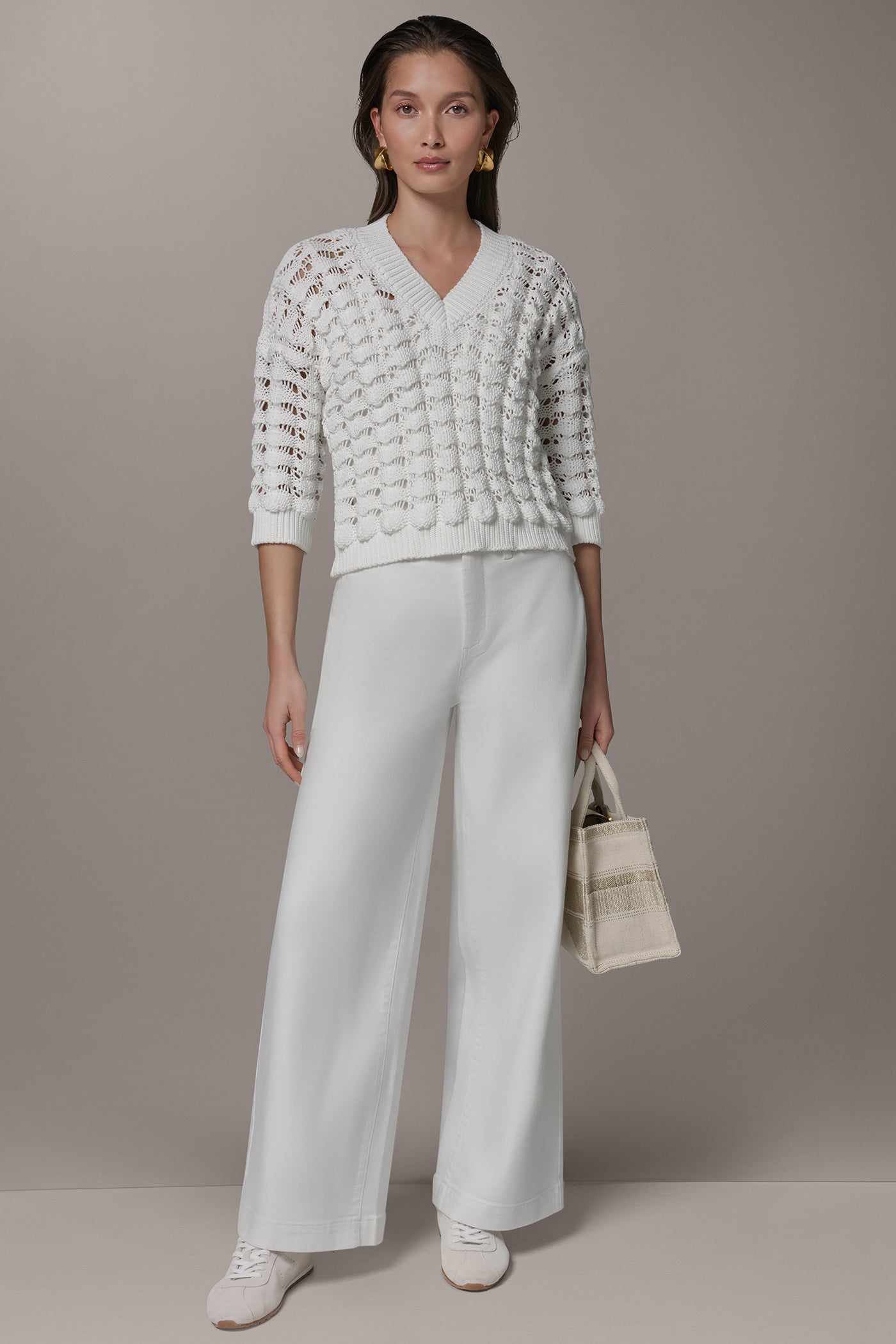 V-NECK 3/4 SLEEVE SWEATER VIEW 6