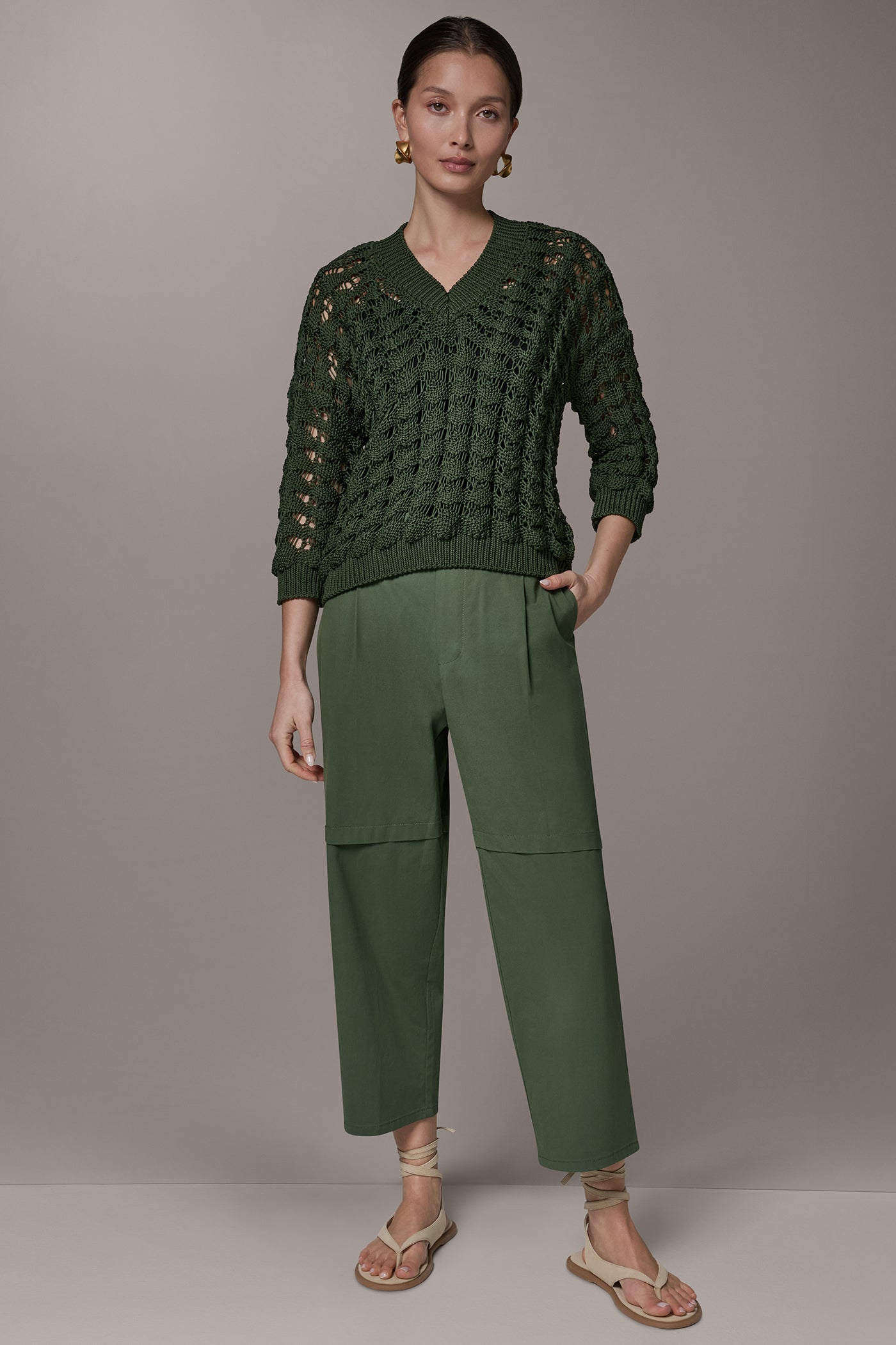 V-NECK 3/4 SLEEVE SWEATER VIEW 7 | New clothing