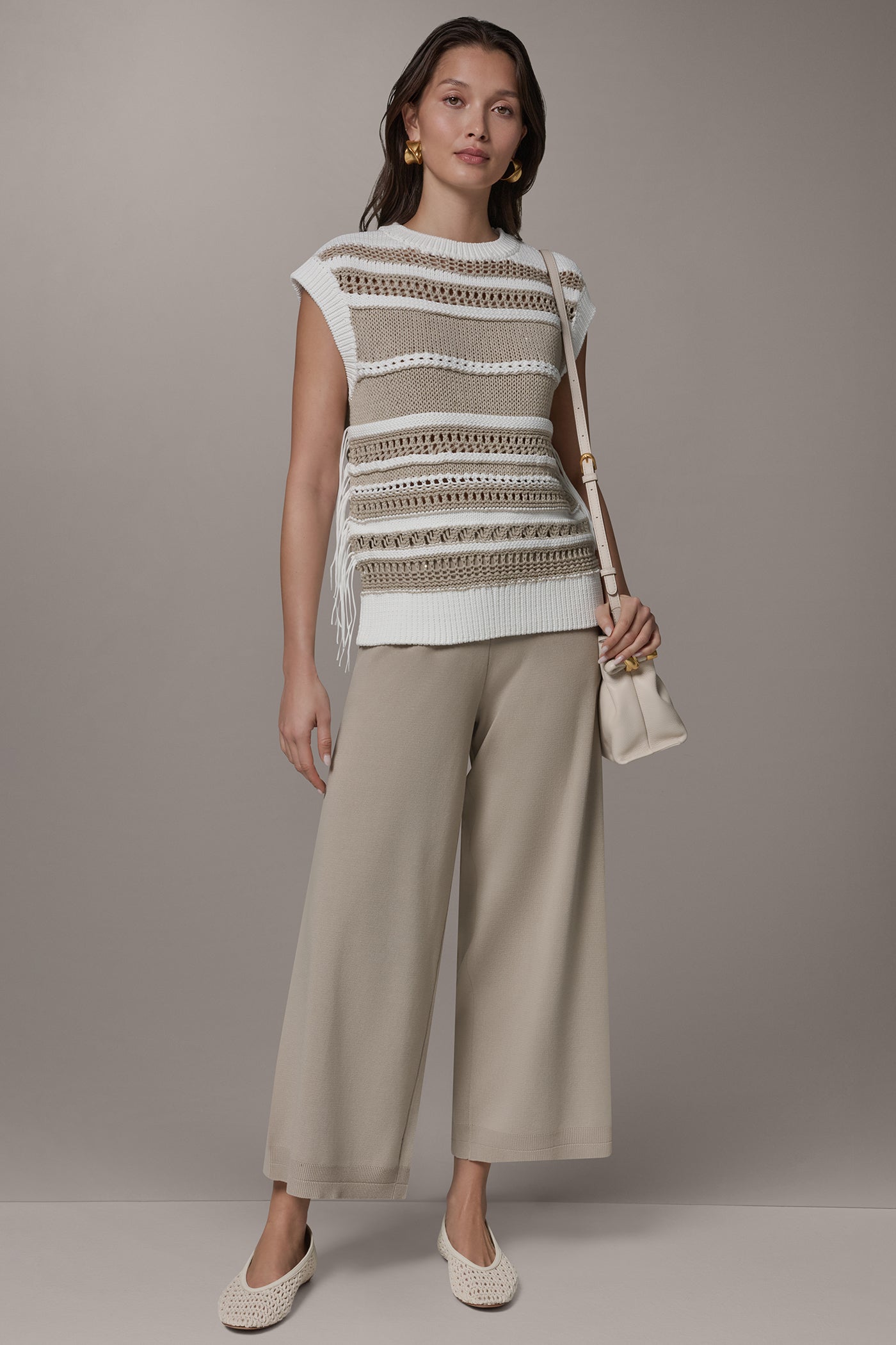 SLEEVELESS CREW NECK SWEATER VIEW 7 | Donna Karan Weekend Tops