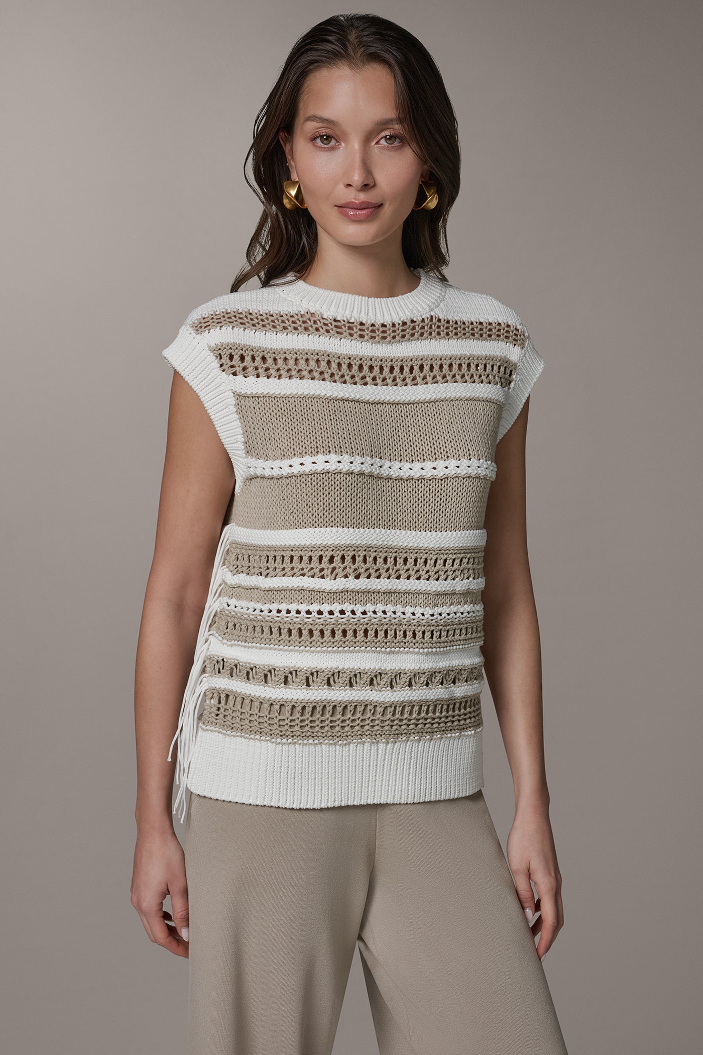 SLEEVELESS CREW NECK SWEATER | View 1 | New clothing