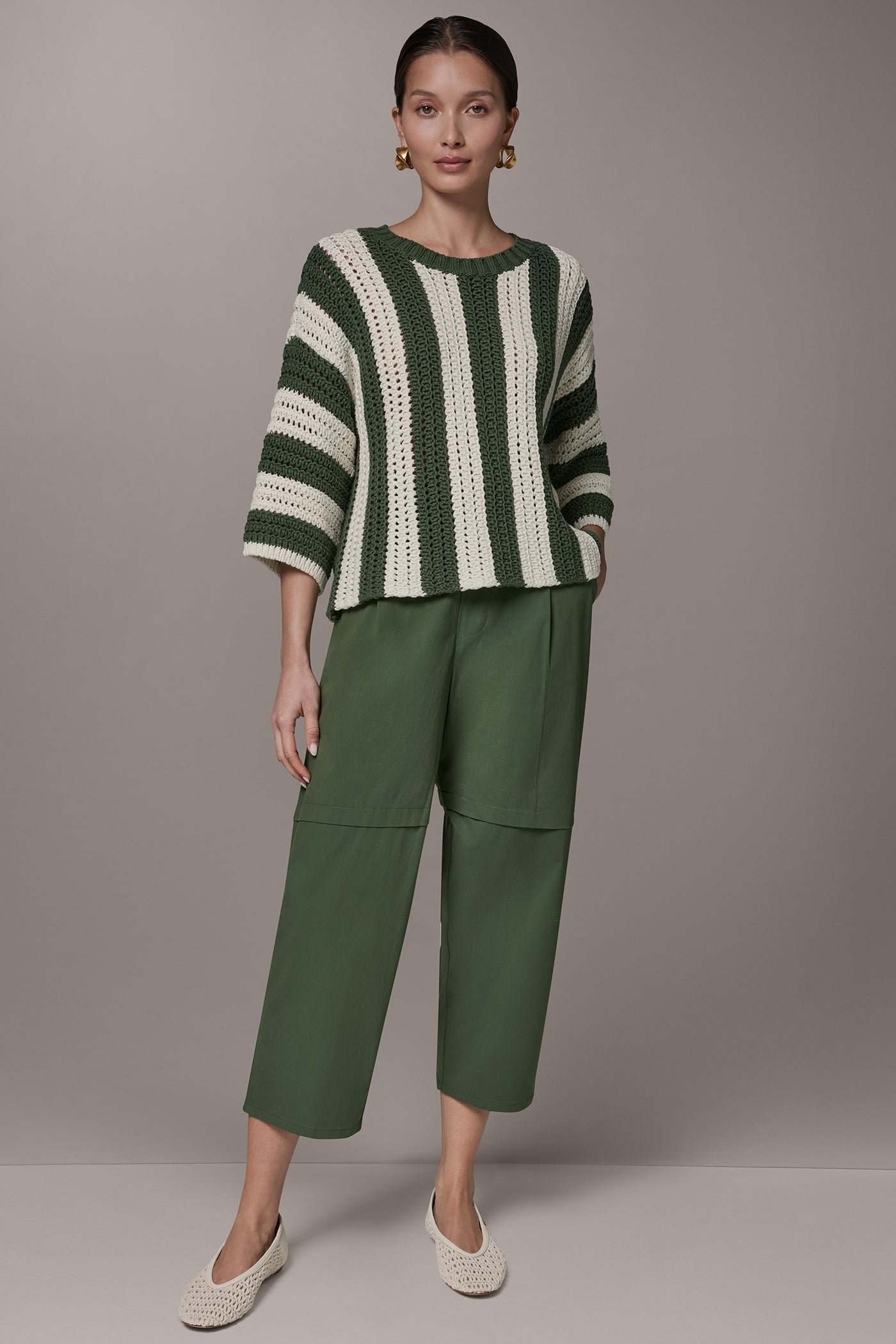 CREW NECK ELBOW SLEEVE SWEATER VIEW 6 | Donna Karan Weekend