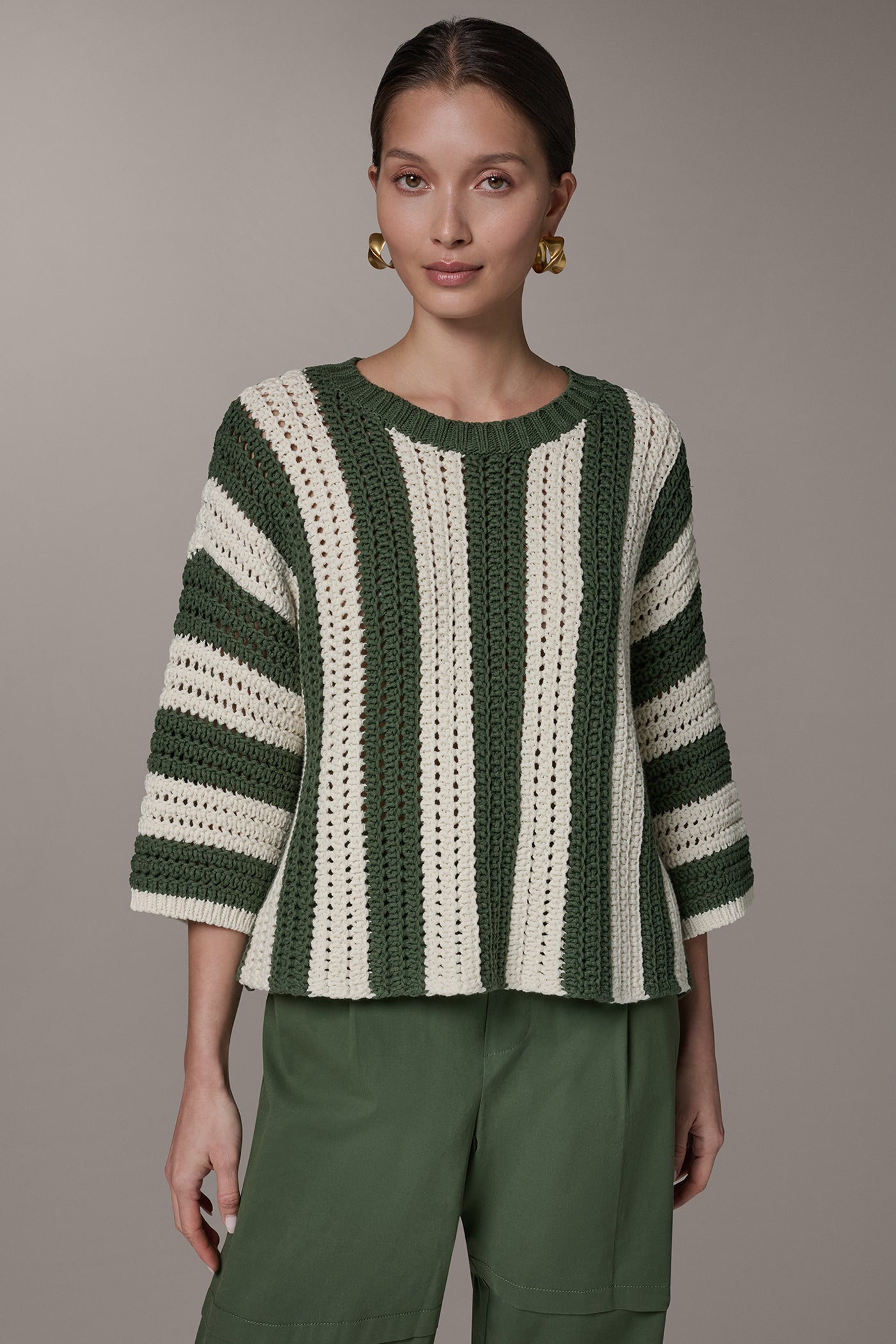 CREW NECK ELBOW SLEEVE SWEATER | View 1 | New clothing