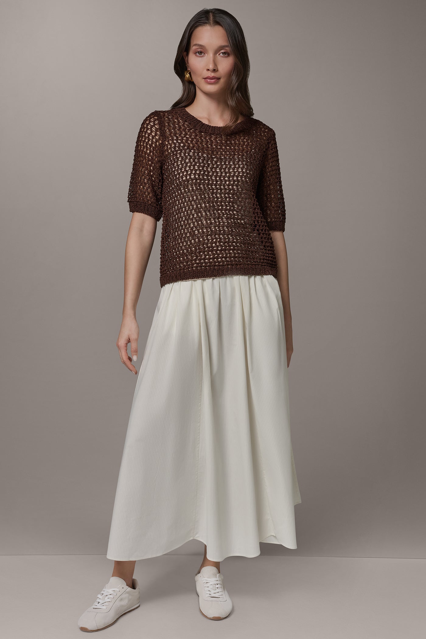 SHORT SLEEVE OPEN STITCH SWEATER VIEW 7 | Sweaters