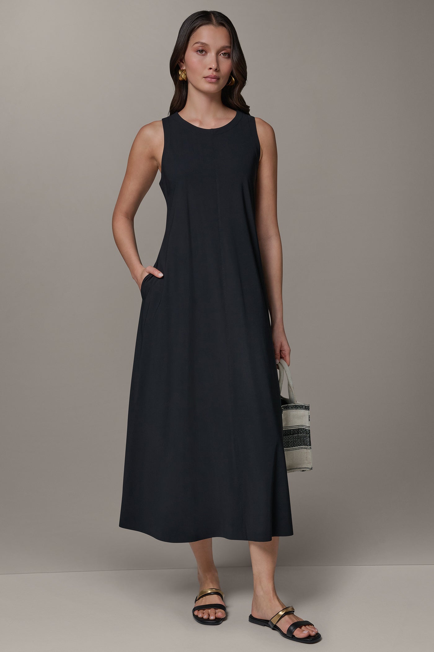Sleeveless Midi Trapeze Dress | A-Line Dress | Donna Karan Sleeveless Midi Trapeze Dress | A-Line Dress | Donna Karan
