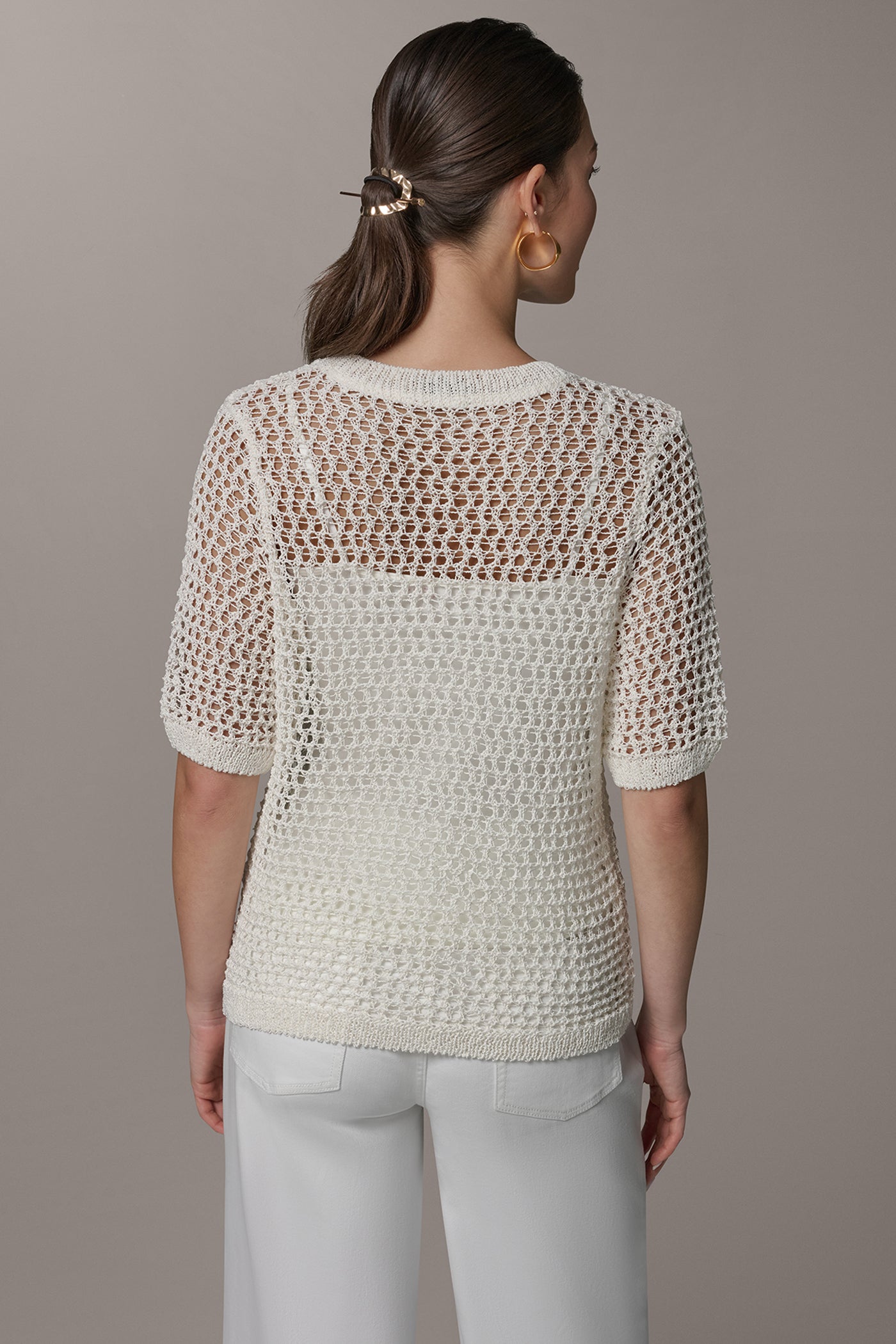 CREW NECK SHORT SLEEVE SWEATER | View 2 | New clothing