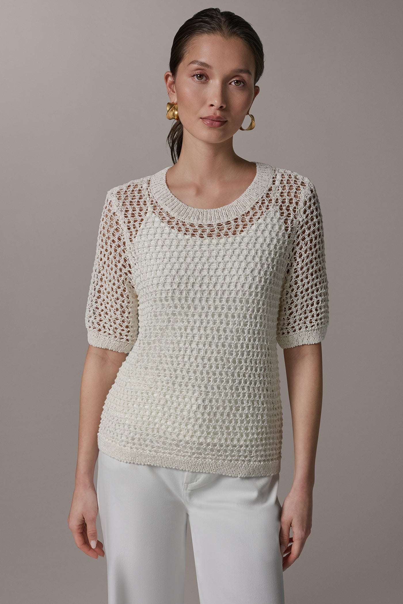 CREW NECK SHORT SLEEVE SWEATER | View 1 | New clothing