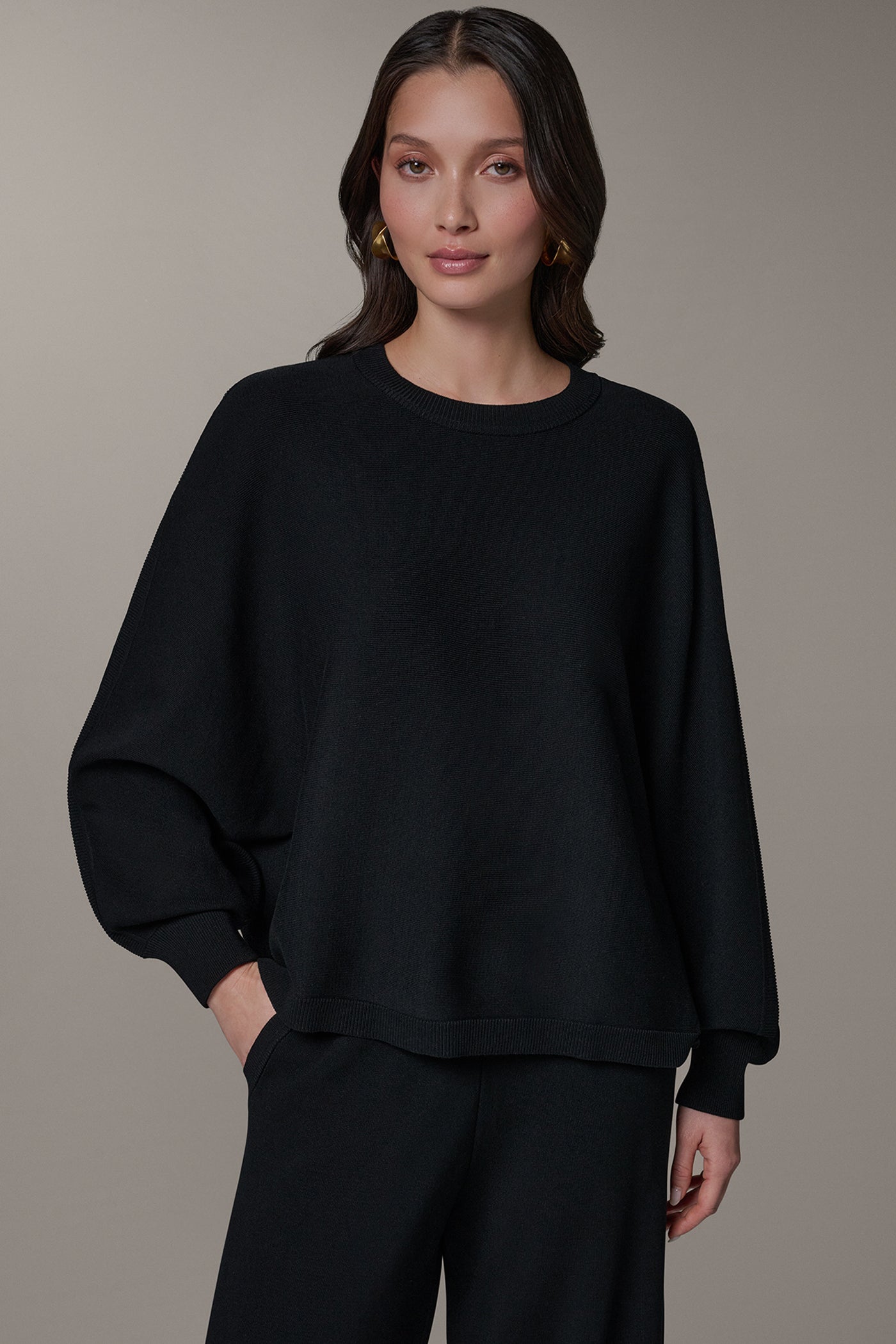 LONG DOLMAN SLEEVE SWEATER