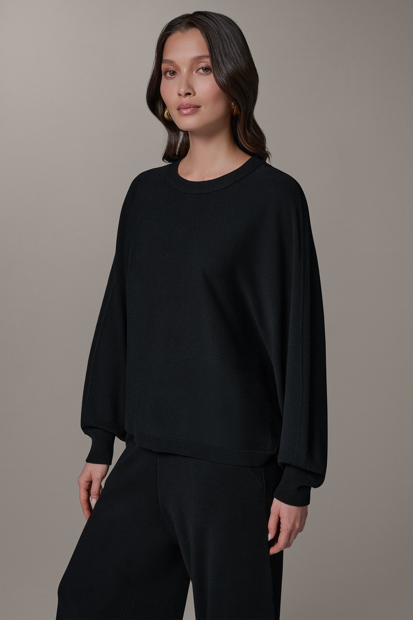 LONG DOLMAN SLEEVE SWEATER (alternate view)