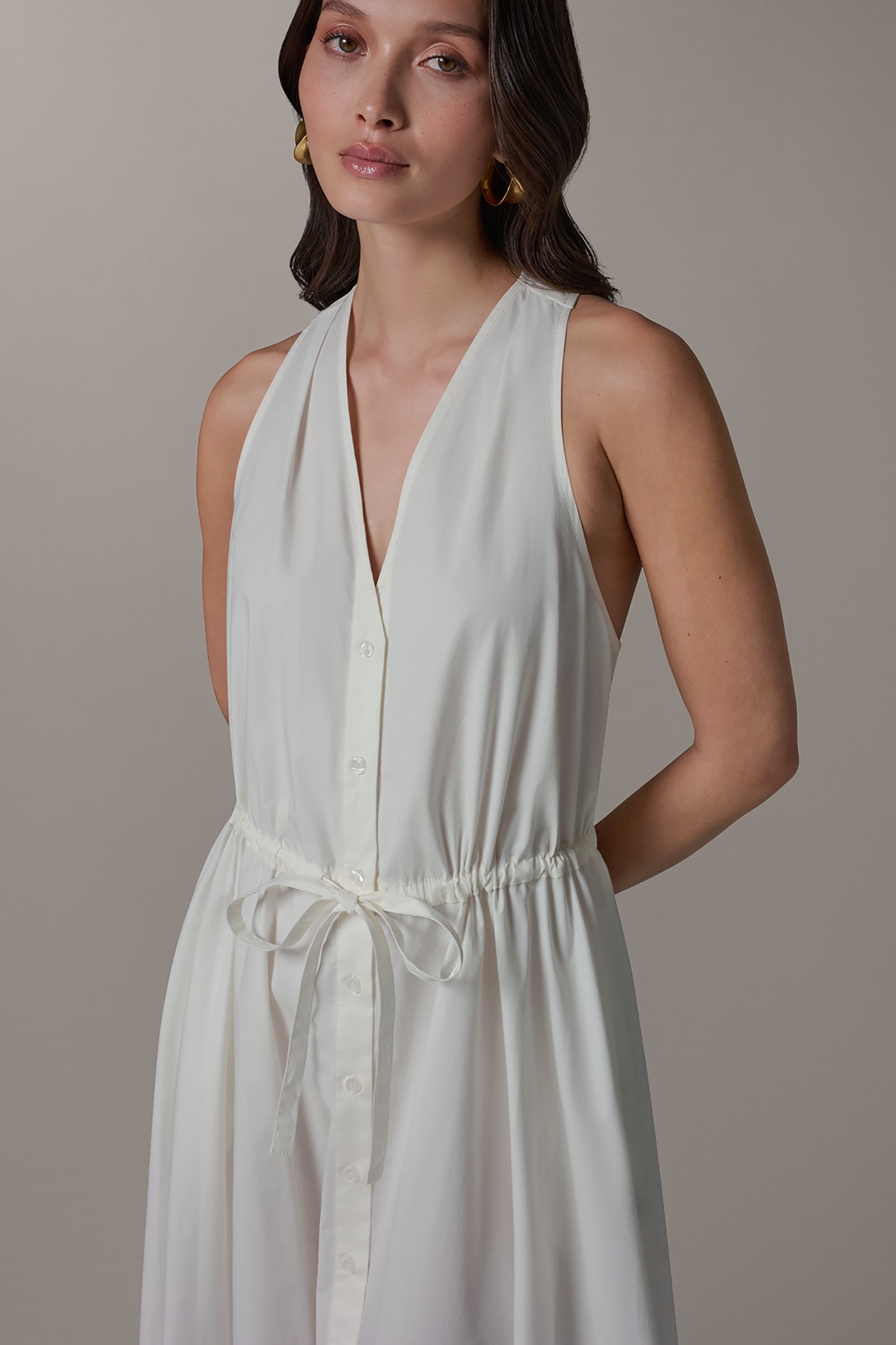 HALTER BUTTON FRONT DRESS VIEW 4 | New clothing